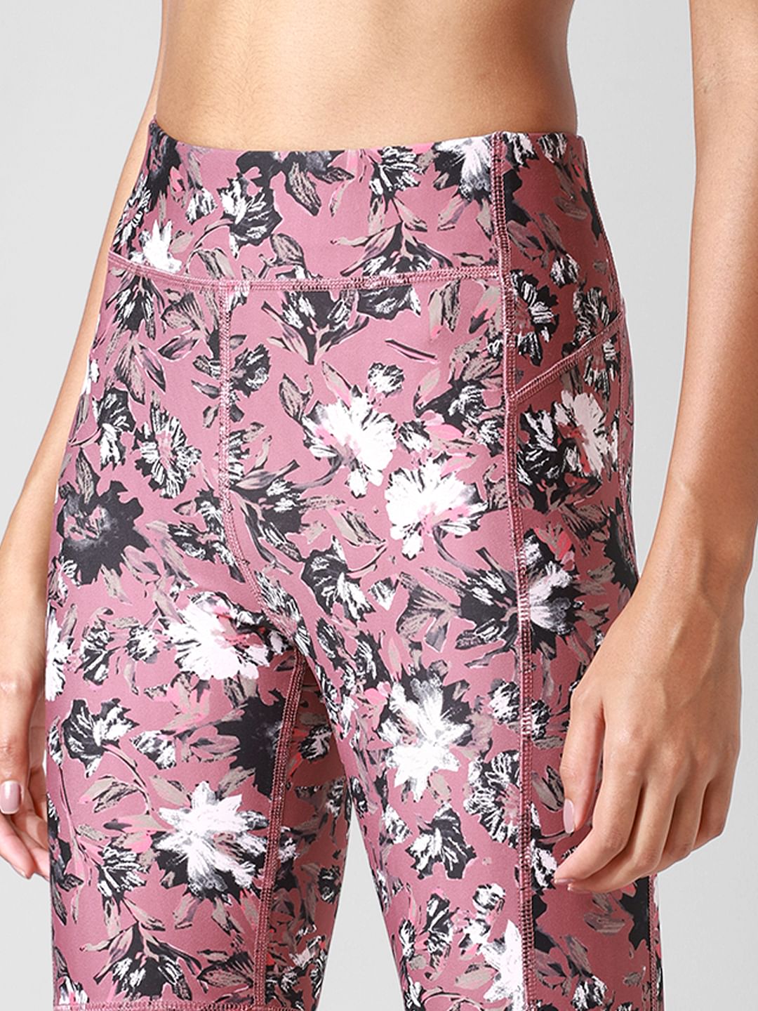 Pink High Rise Floral Co-Ord Training Shorts