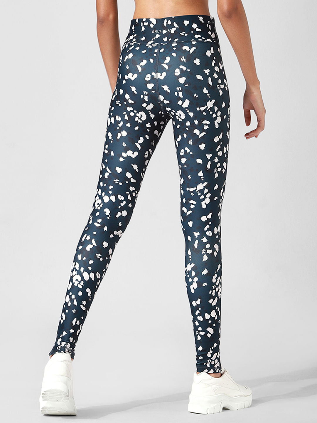 Blue High Rise Printed Co-Ord Training Tights