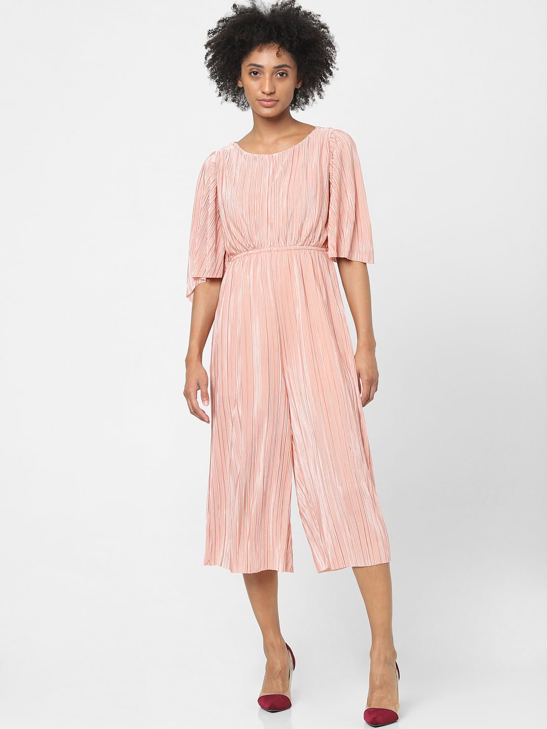 Pink Pleated Jumpsuit