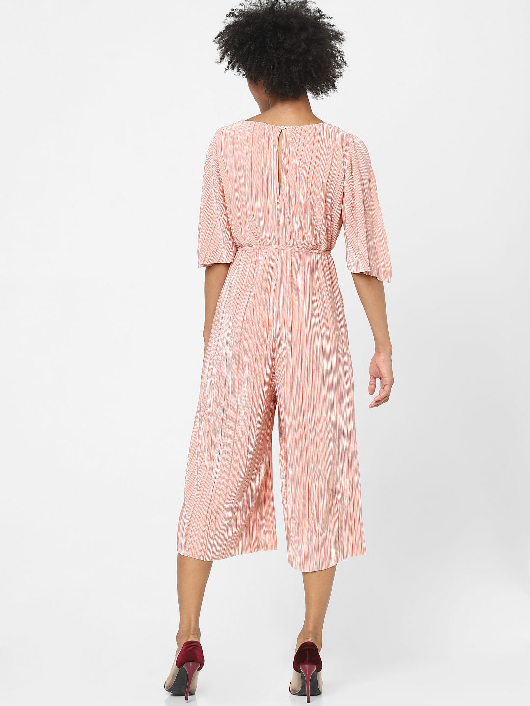 Pink Pleated Jumpsuit
