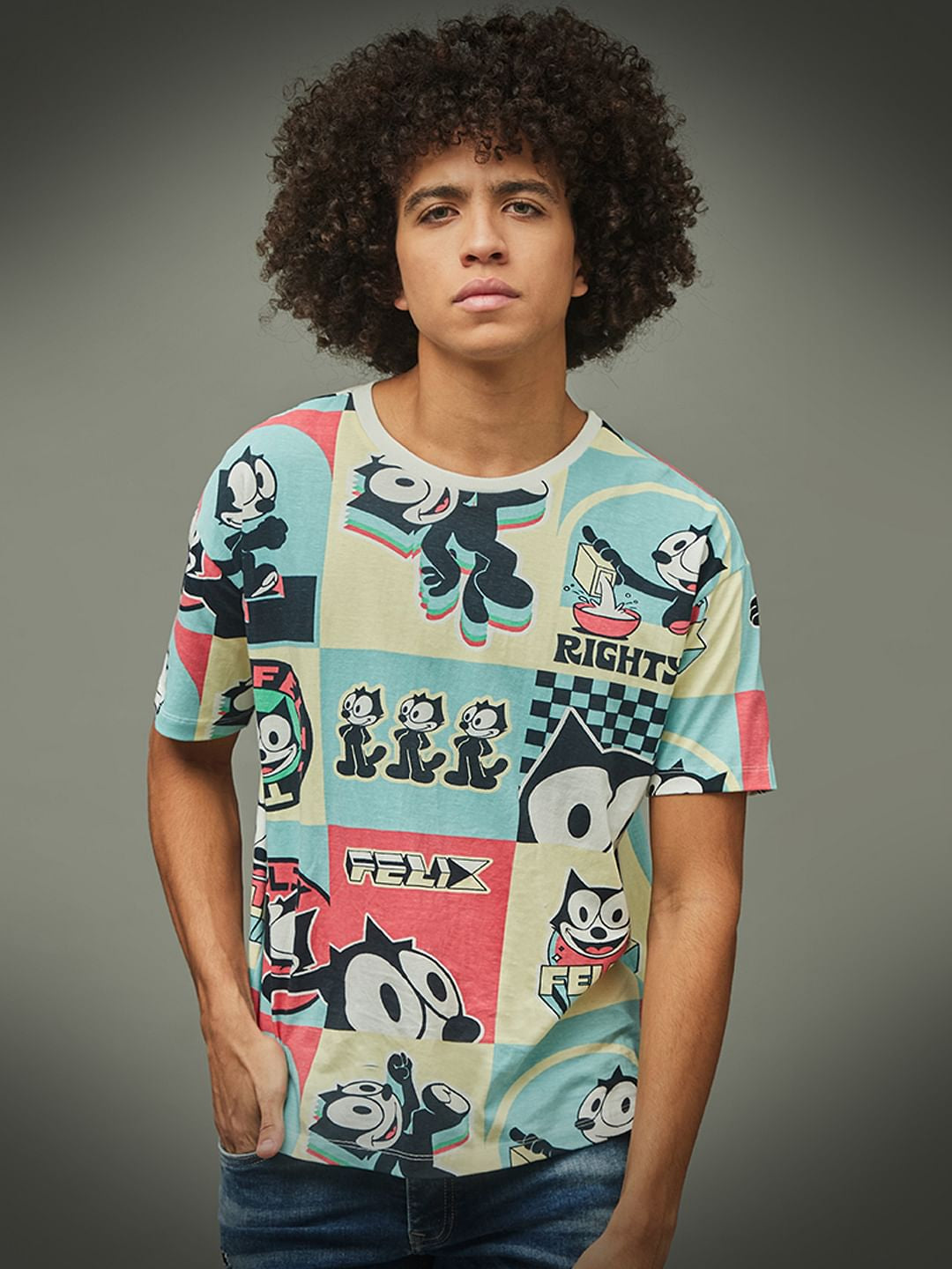 Only X Felix The Cat White Graphic Print Unisex T-Shirt