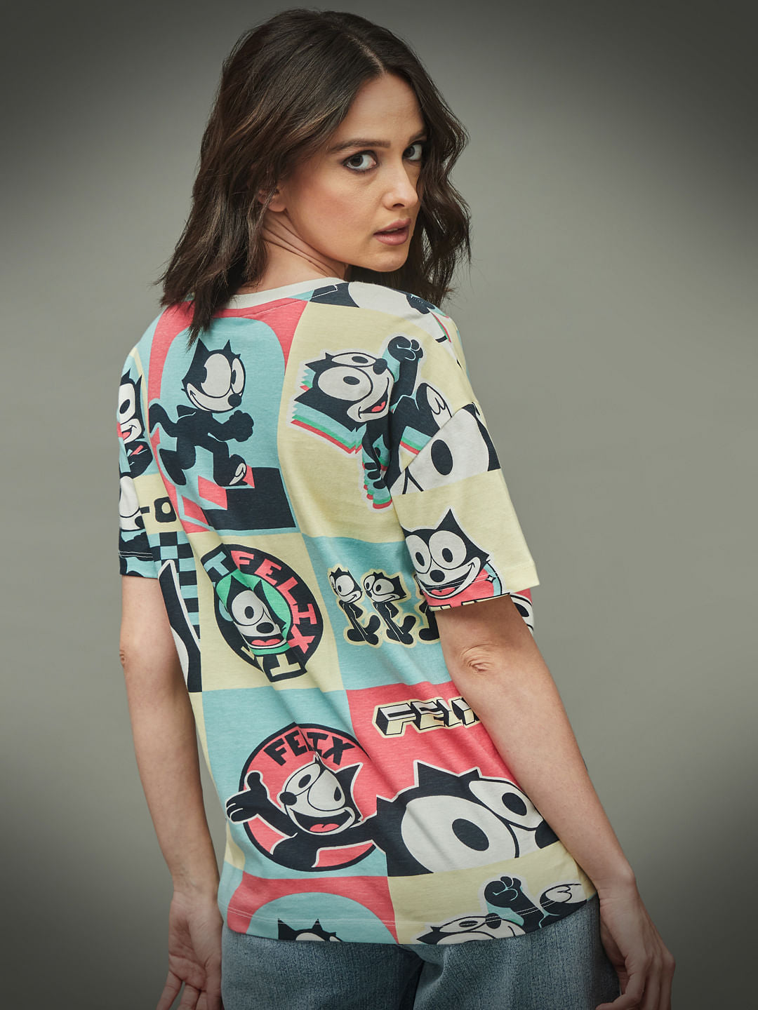 Only X Felix The Cat White Graphic Print Unisex T-Shirt