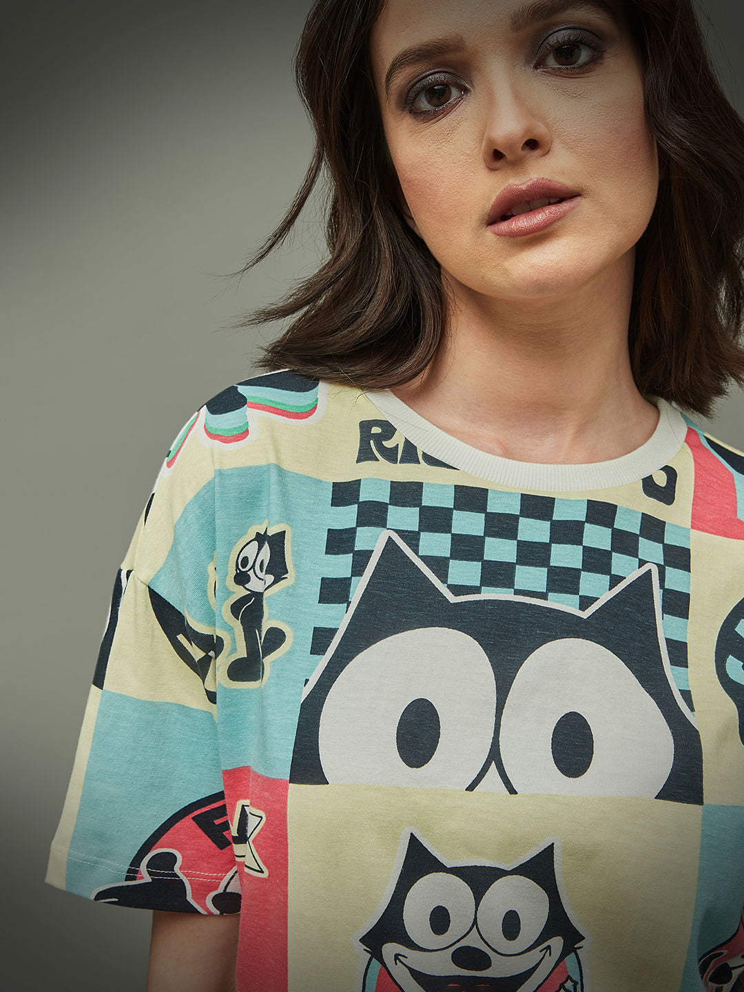 Only X Felix The Cat White Graphic Print Unisex T-Shirt