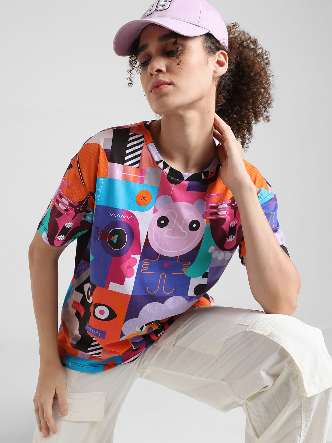 Black Printed Oversized T-Shirt