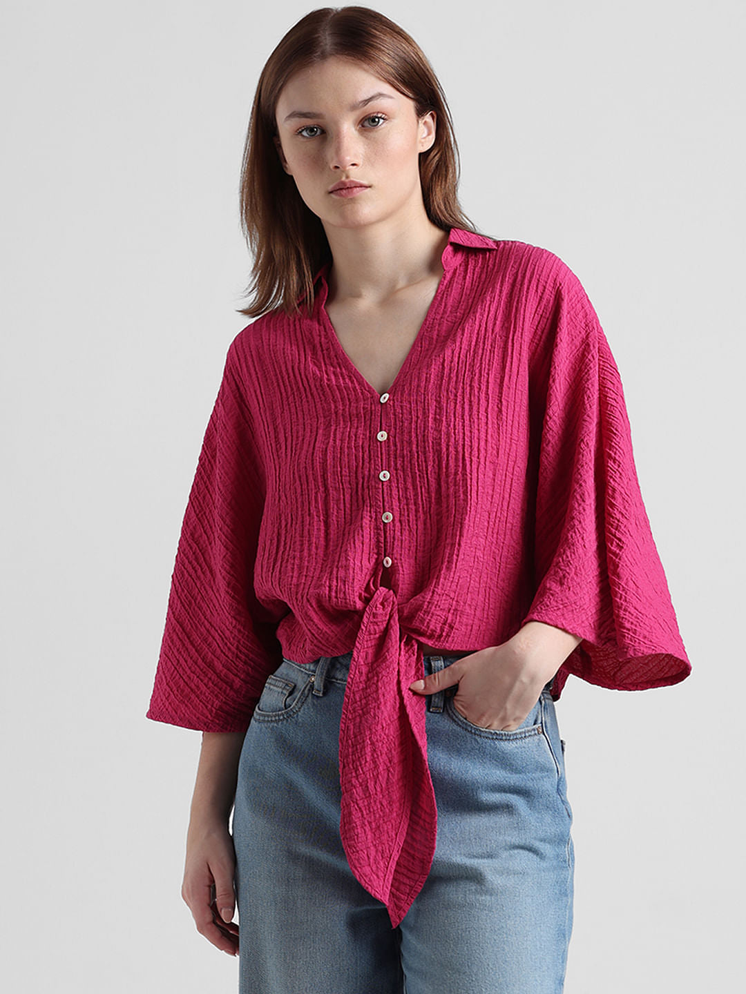 Dark Pink Textured Top