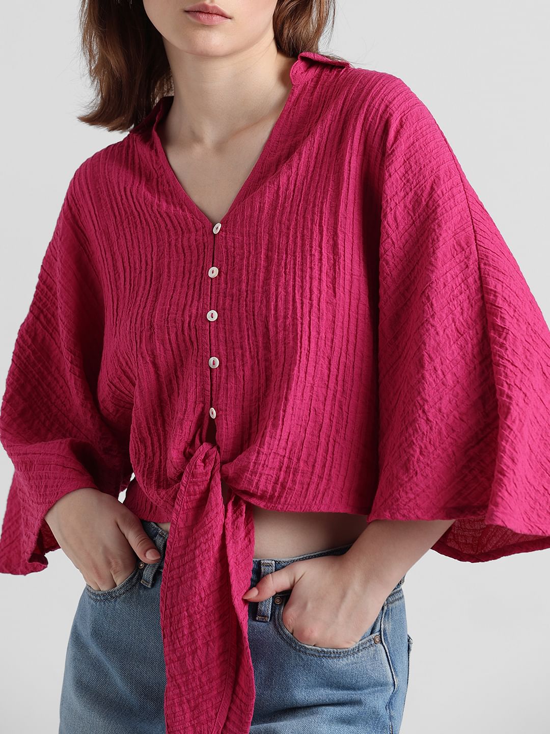 Dark Pink Textured Top