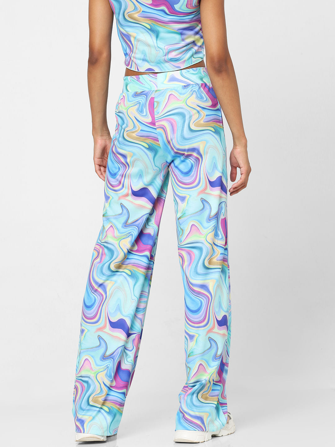 Blue Marble Print Co-Ord Pants