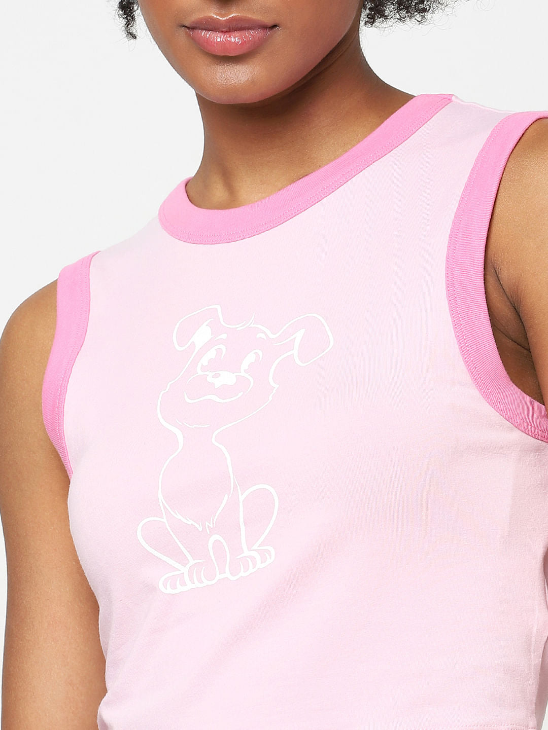 Pink Graphic Print Top