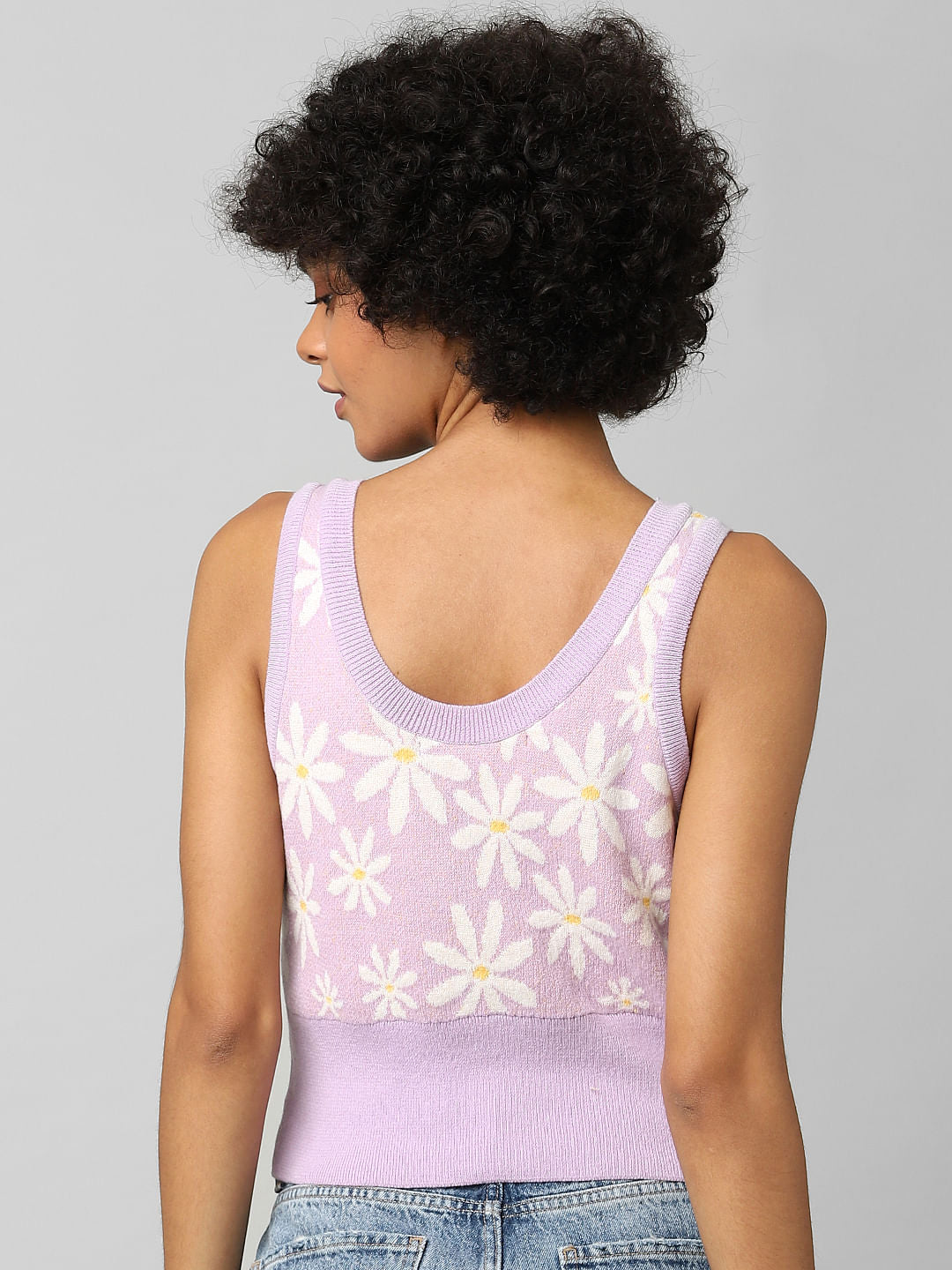 Purple Jacquard Knit Top