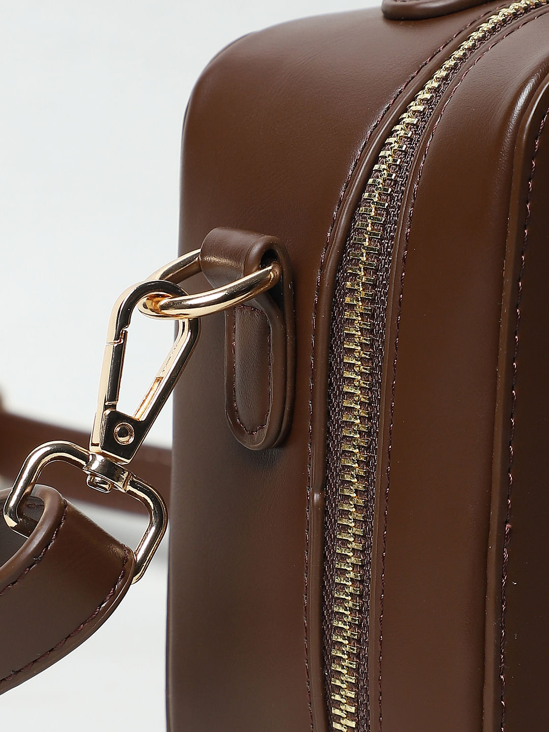 Brown Boxy Crossbody Bag