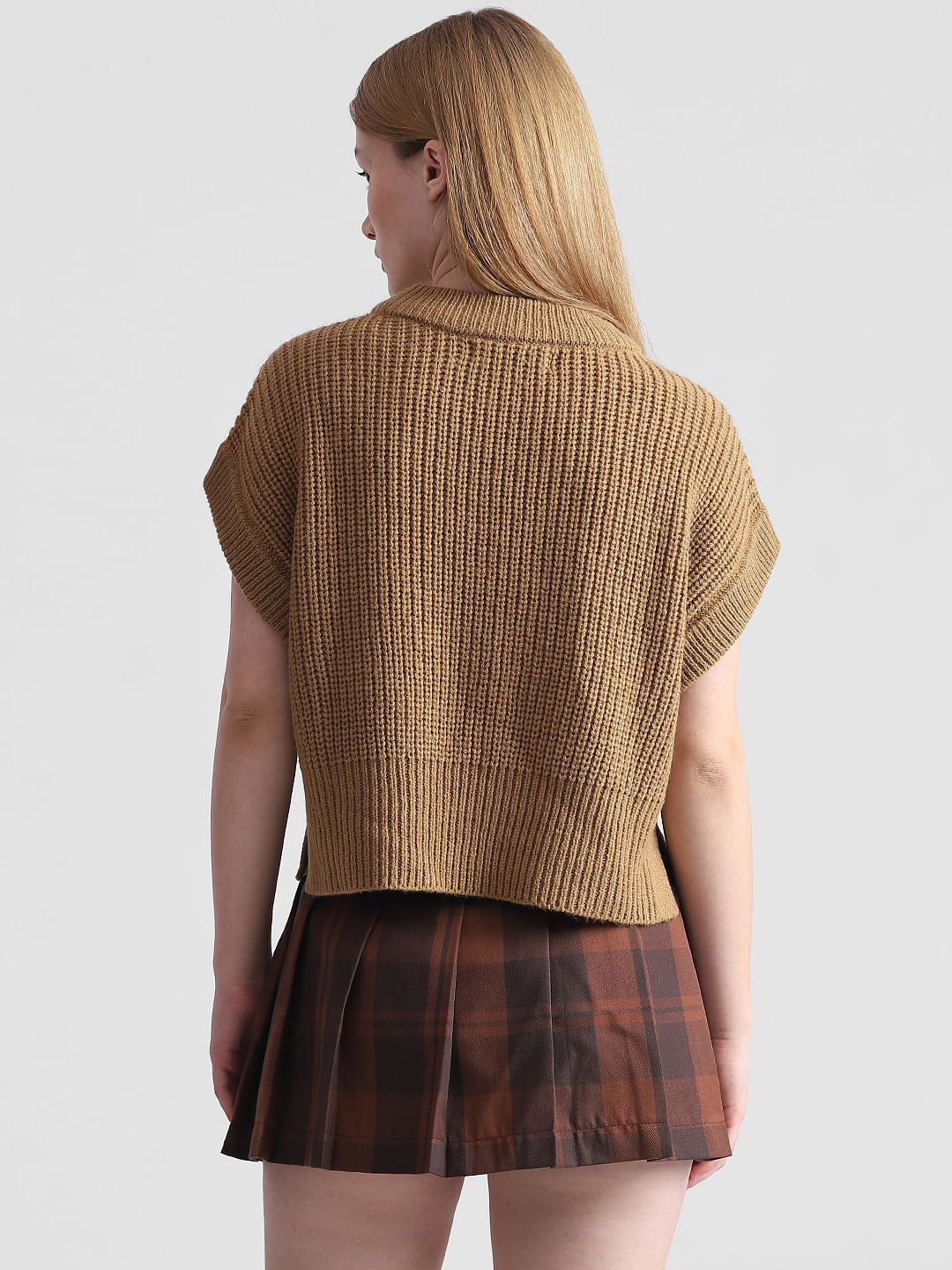 Brown Batwing Sleeves Pullover