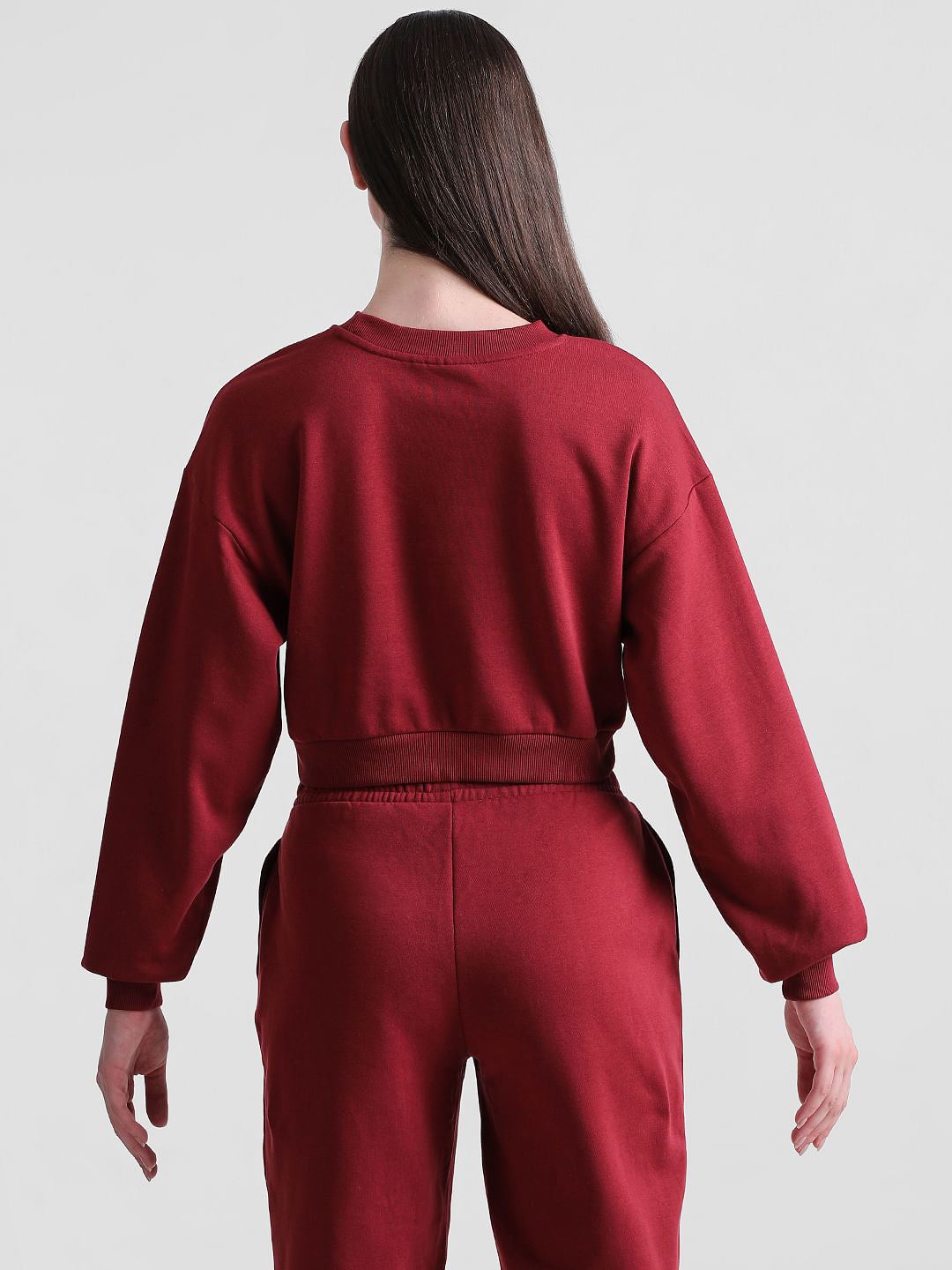 Maroon Cropped Sweatshirt