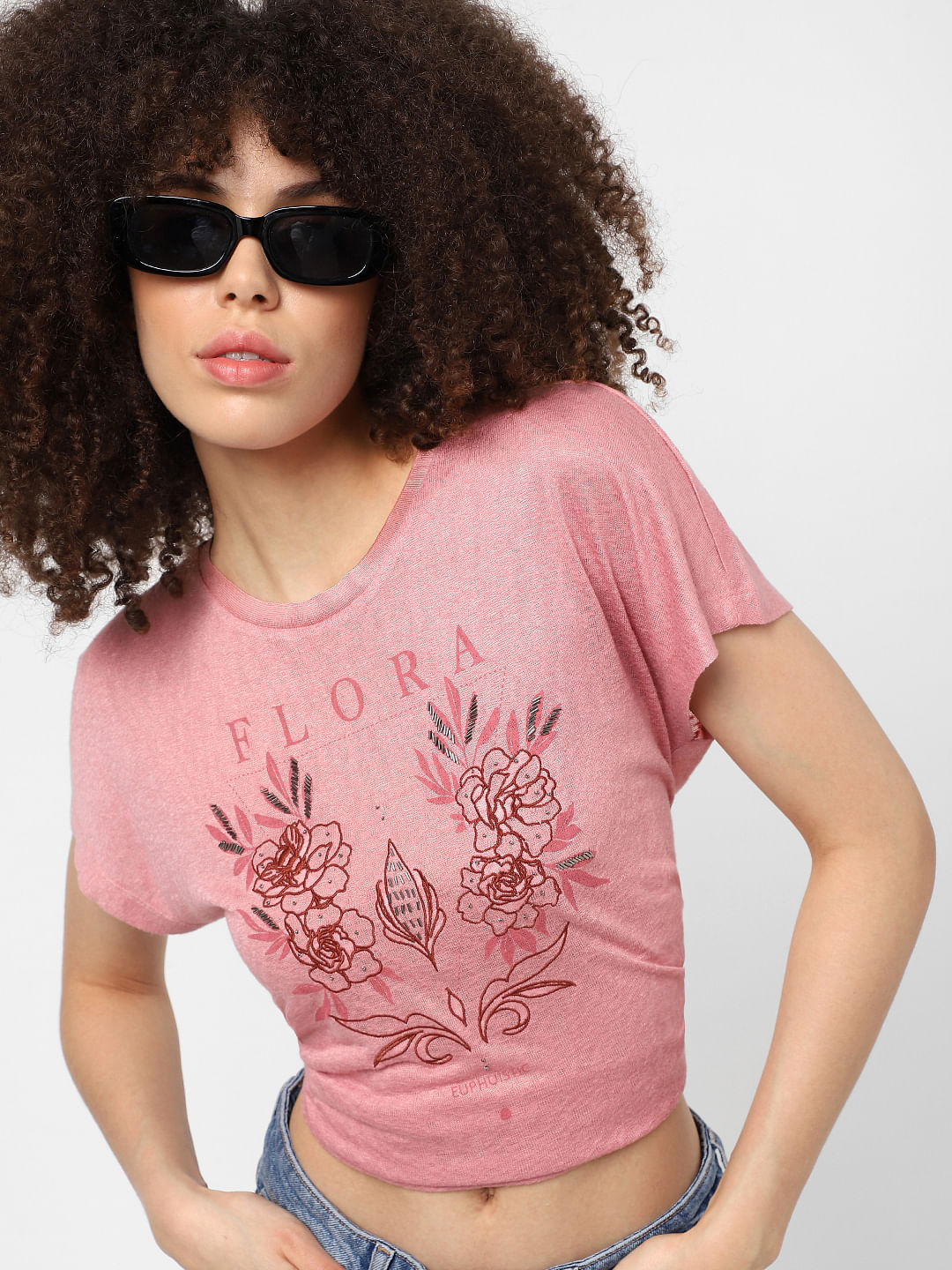 Pink Embellished T-Shirt