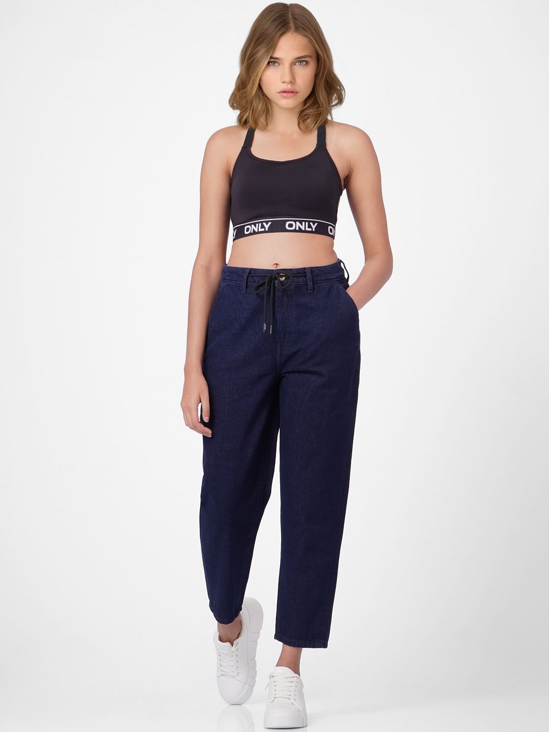Blue High Rise Mom Jeans