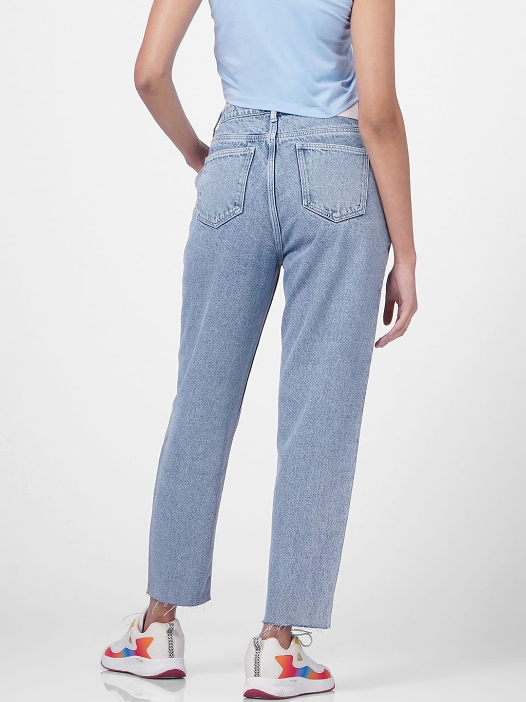 Blue Mid Rise Baggy Jeans