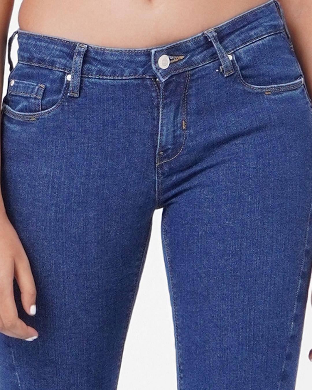 Blue High Rise Flared Jeans