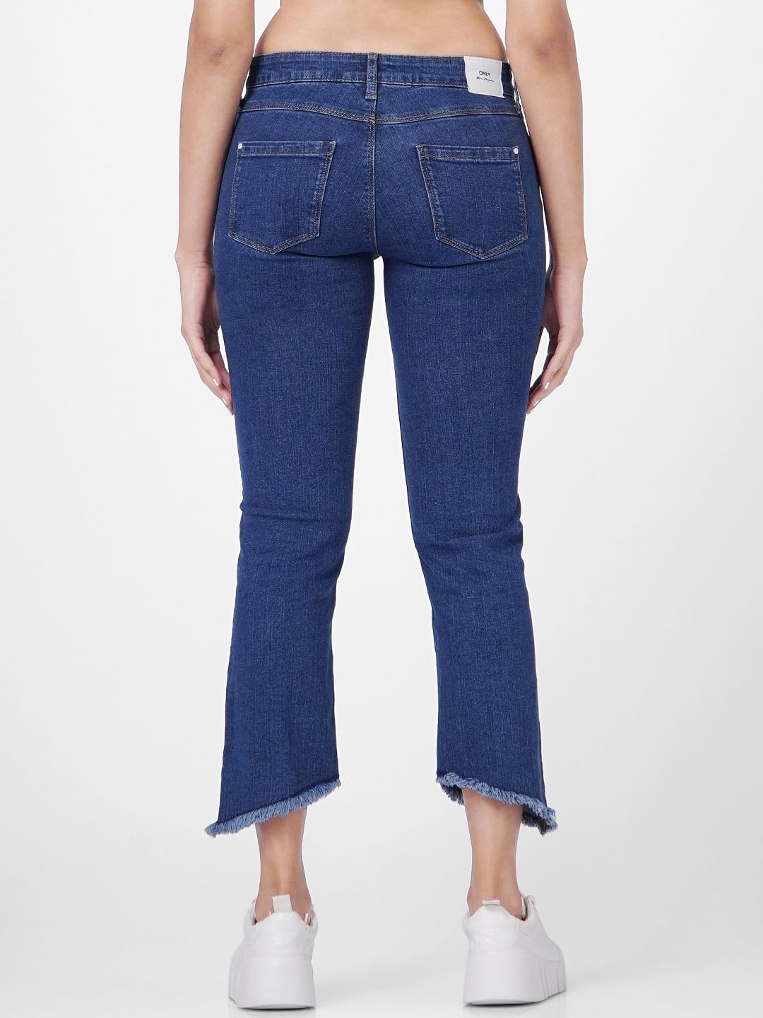 Blue High Rise Flared Jeans