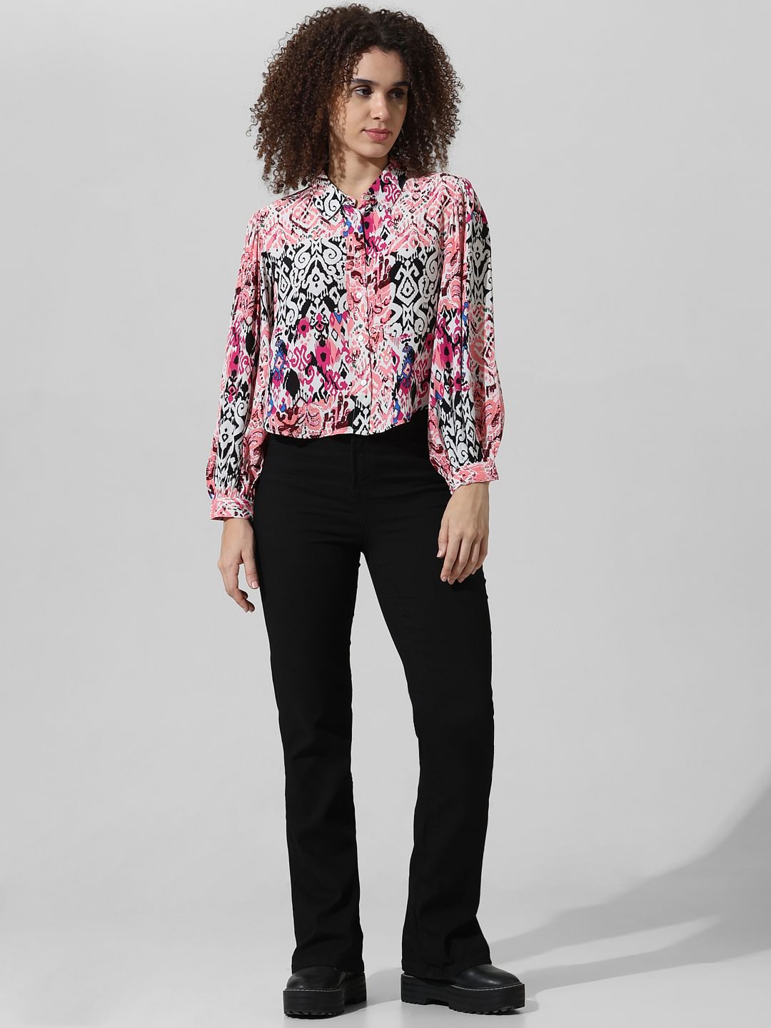 Pink Abstract Print Shirt
