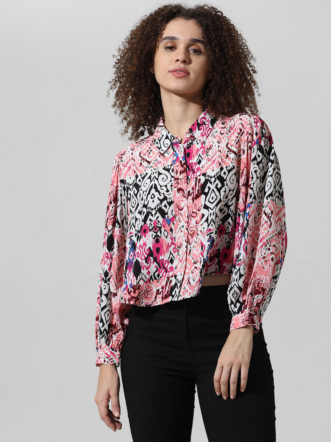 Pink Abstract Print Shirt