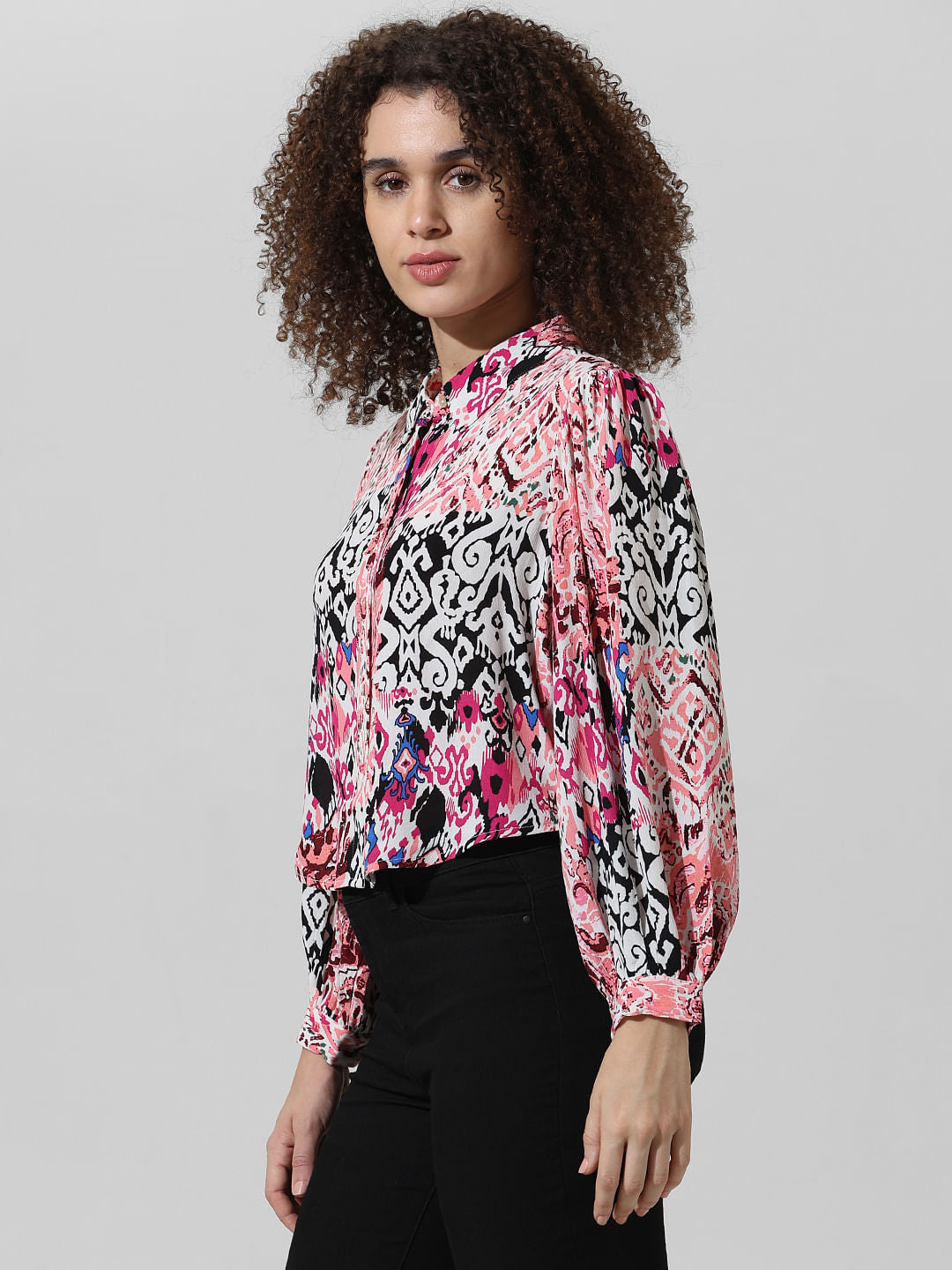 Pink Abstract Print Shirt