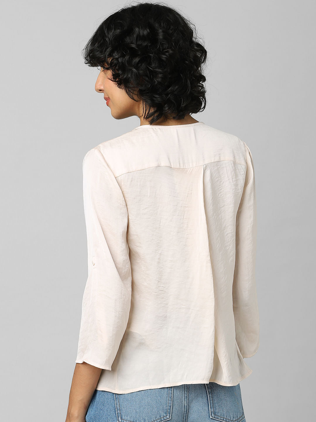 Pink Textured Satin Top