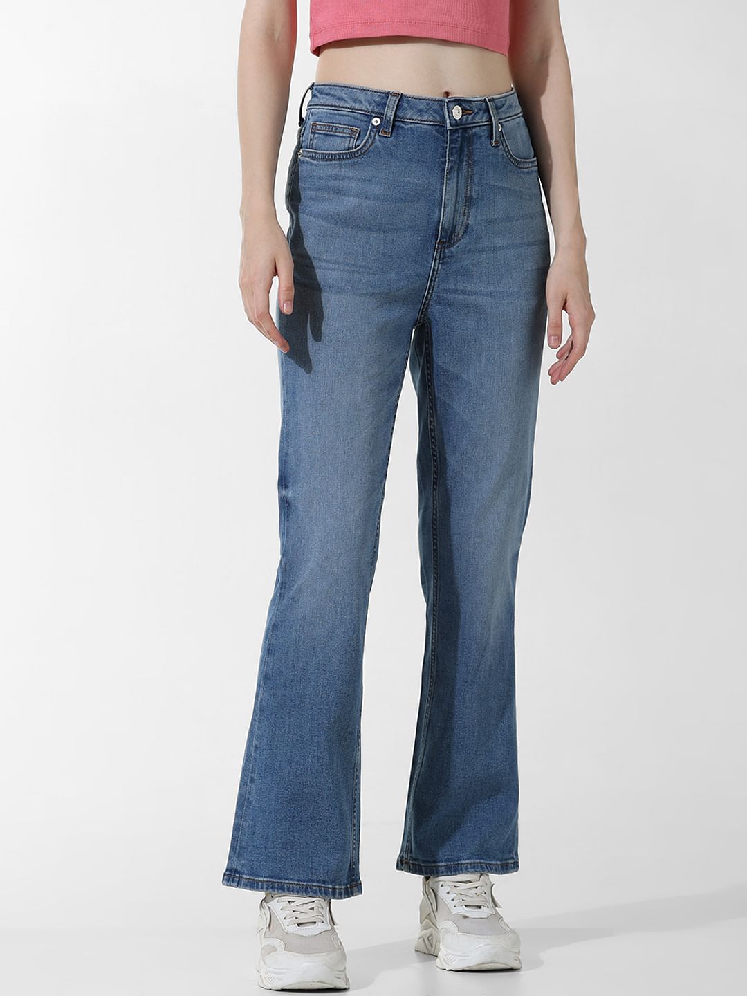 Light Blue High Rise Flared Jeans