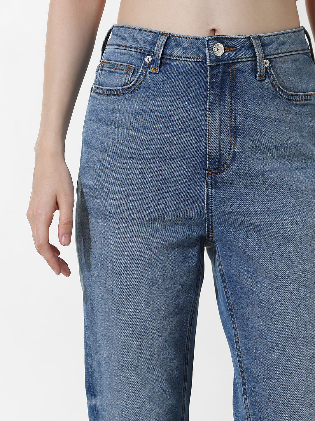 Light Blue High Rise Flared Jeans
