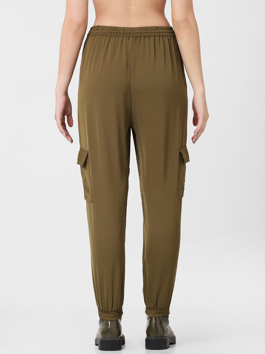 Olive Green Mid Rise Joggers