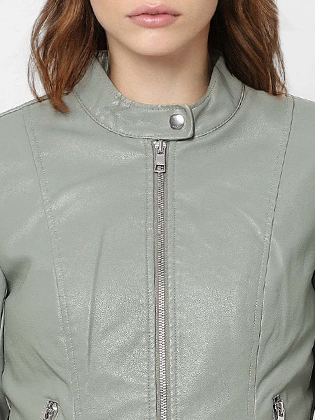 Green Faux Leather Jacket