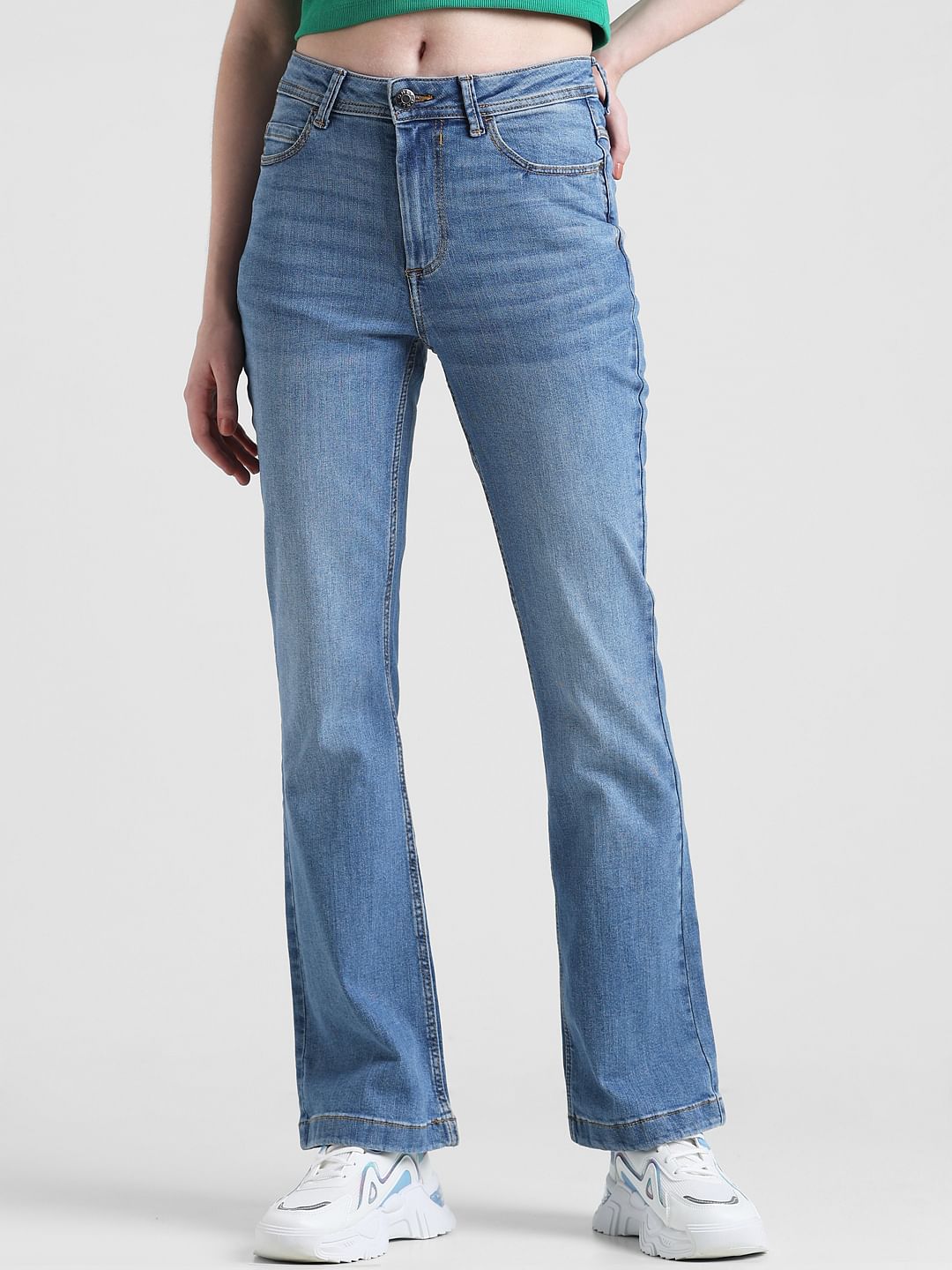 Light Blue High Rise Flared Jeans