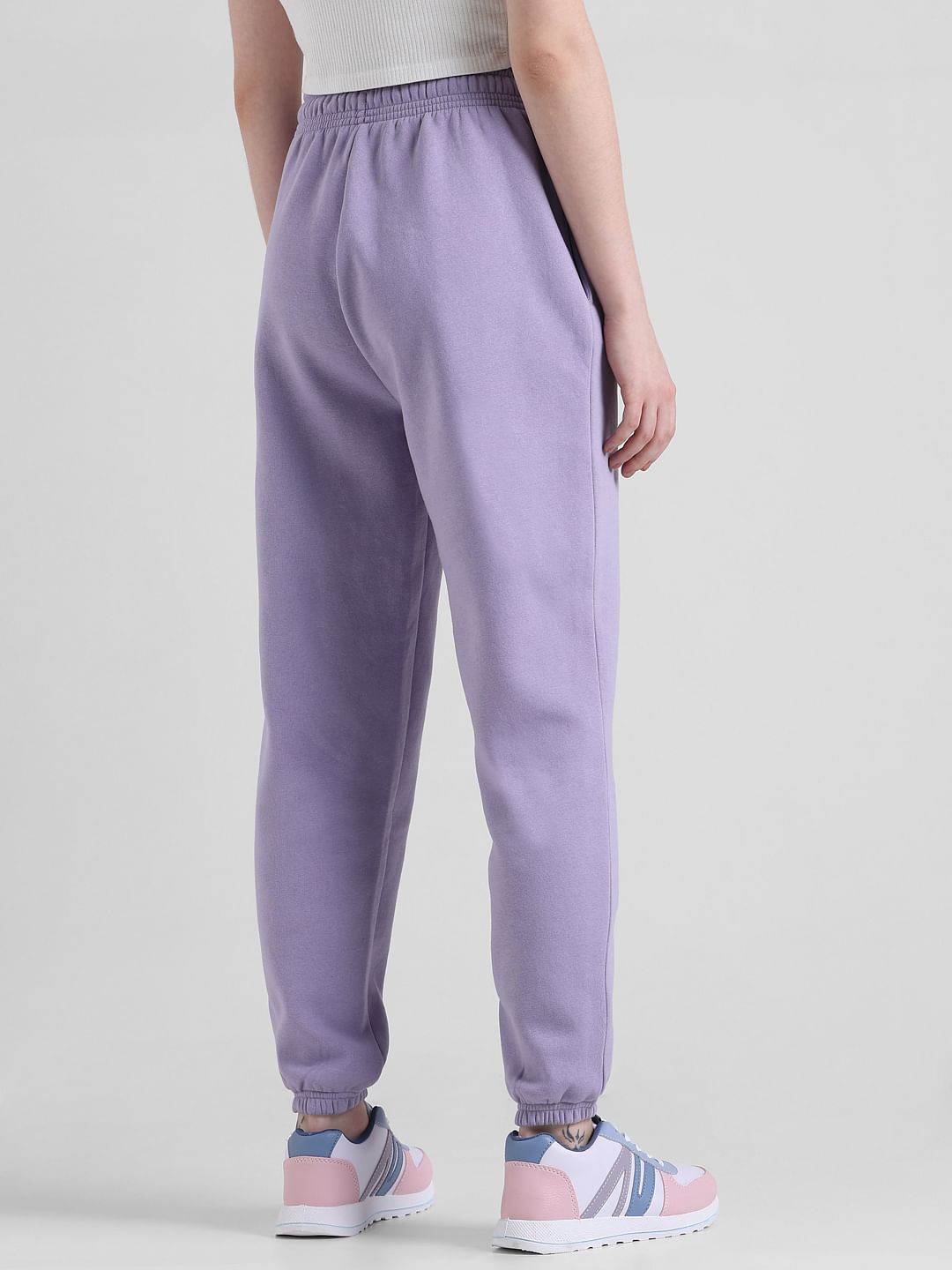 Purple Mid Rise Regular Fit Sweatpants