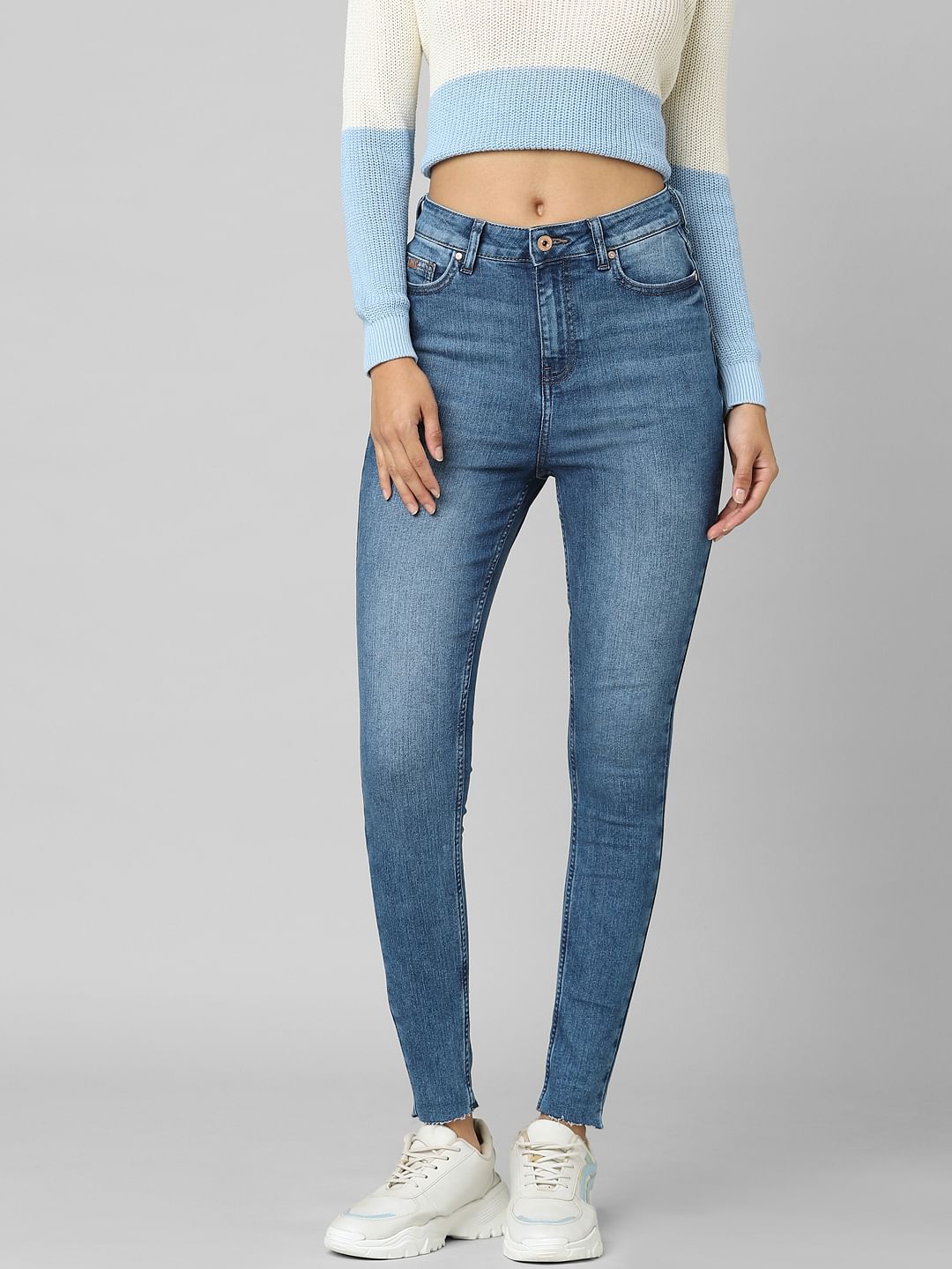 Blue High Rise Skinny Jeans
