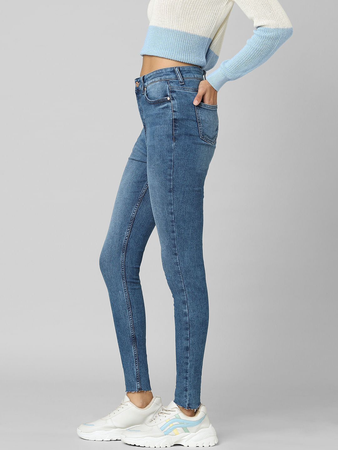 Blue High Rise Skinny Jeans