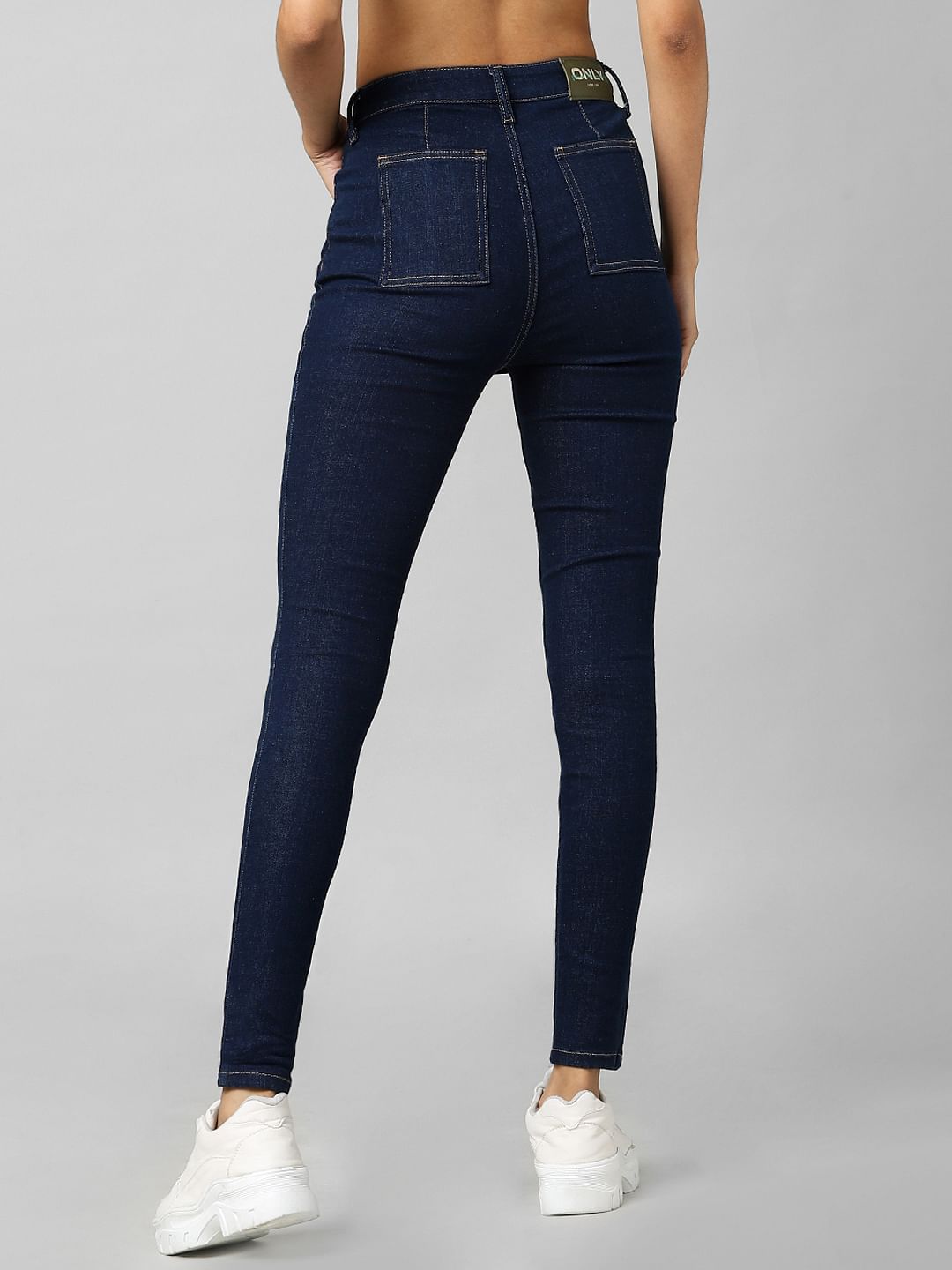 Dark Blue High Rise Skinny Jeans