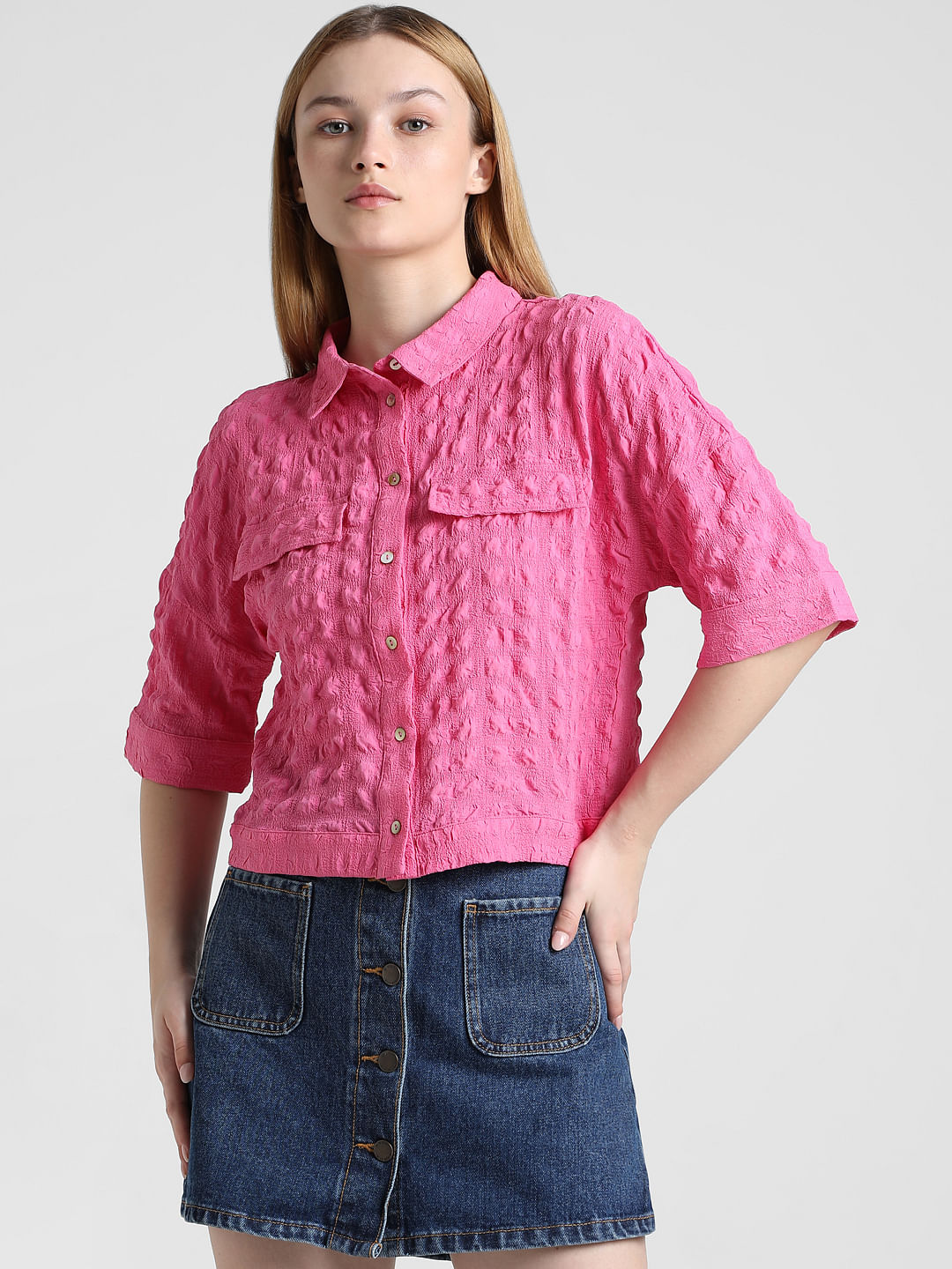 Fuchsia Textured Shirt