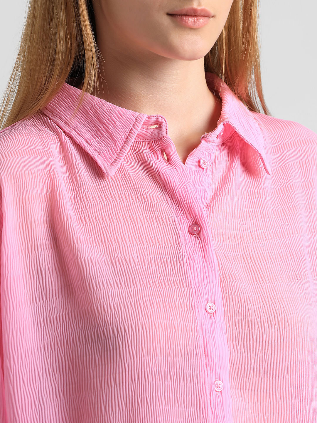 Light Pink Crinkled Shirt