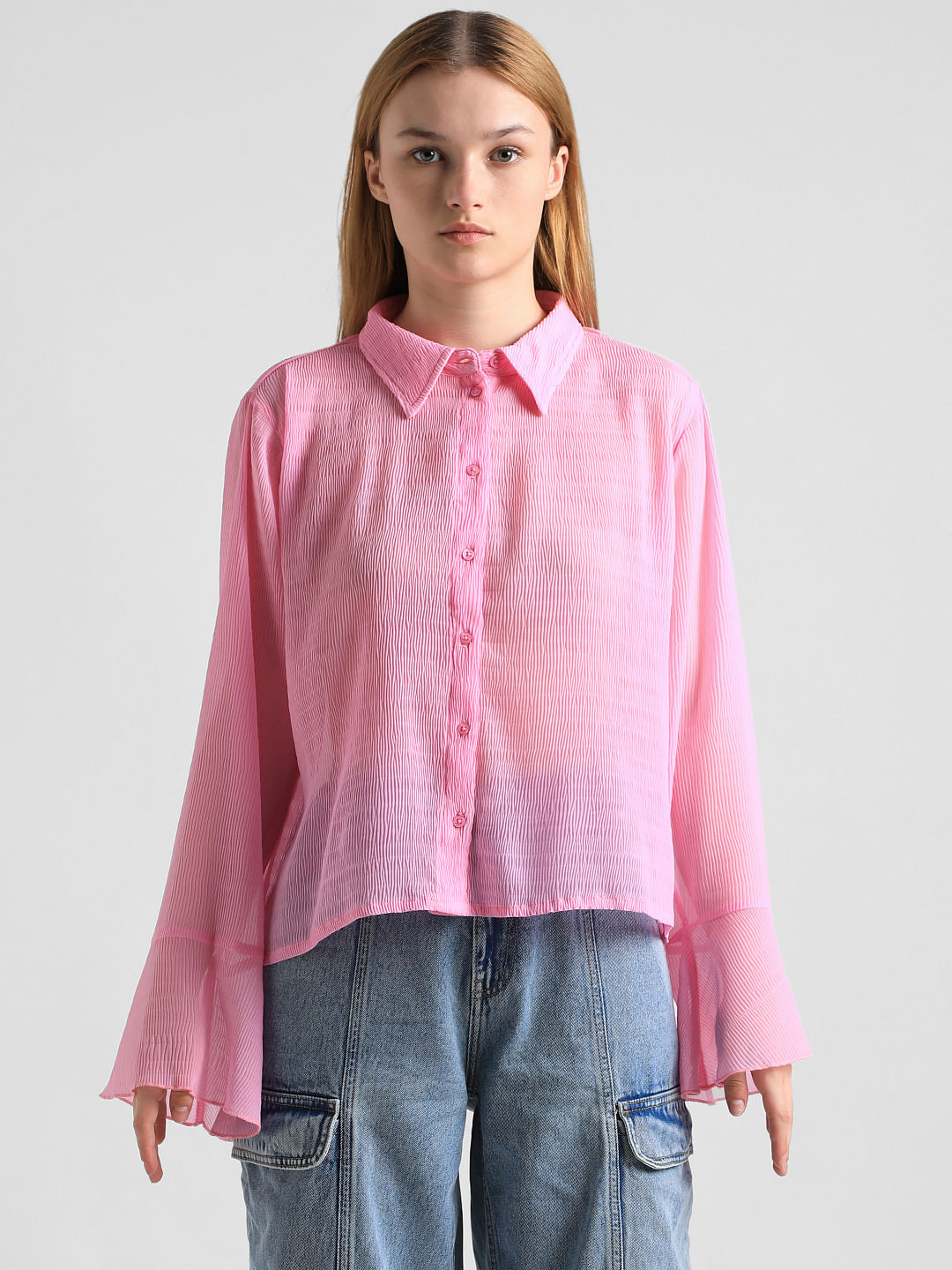 Light Pink Crinkled Shirt