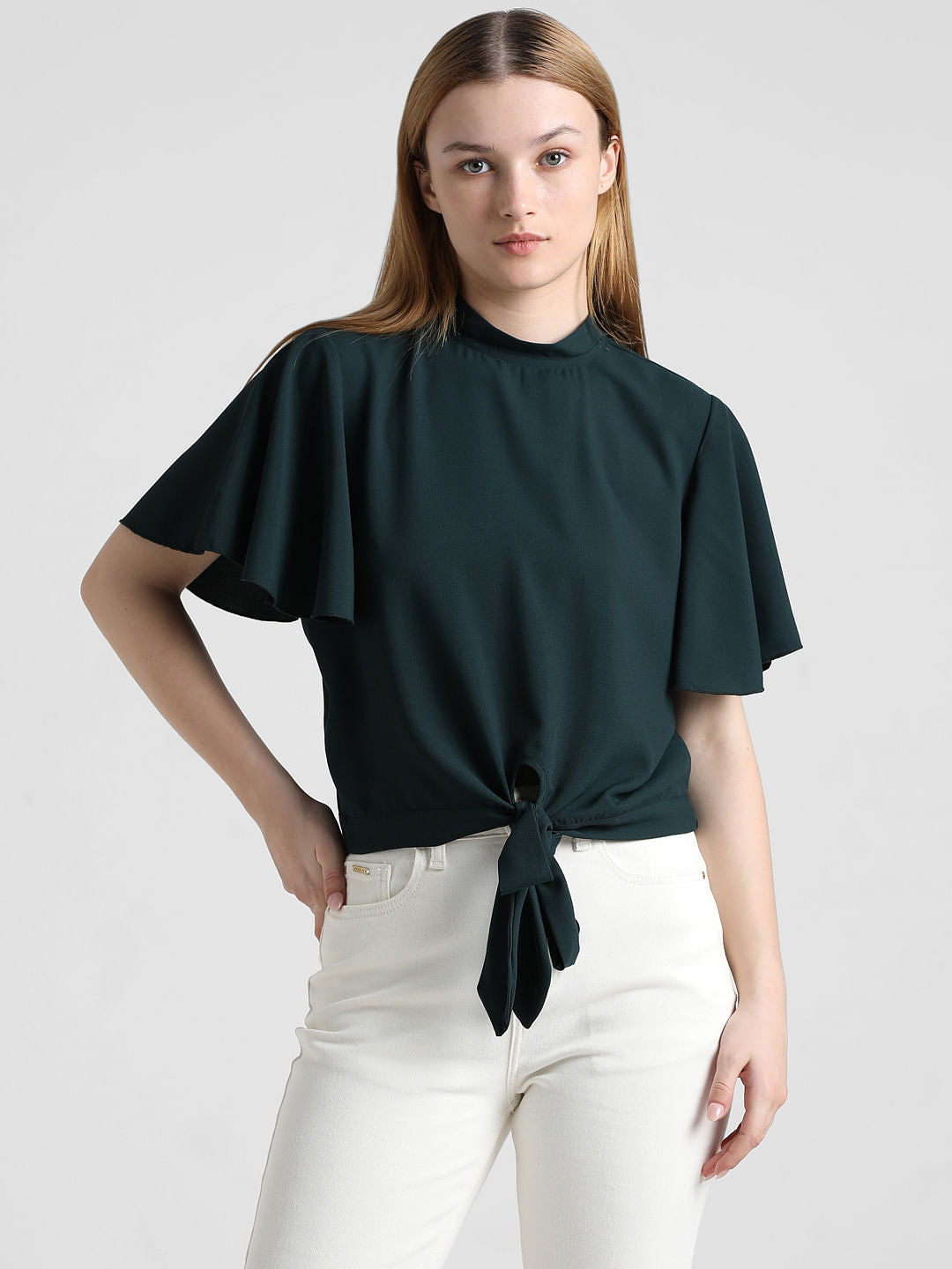 Green Plain Coloured Top