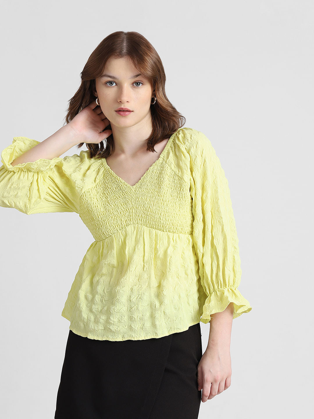 Yellow Textured Top
