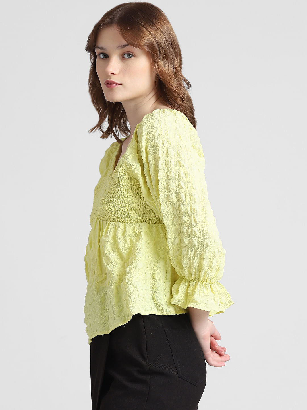 Yellow Textured Top