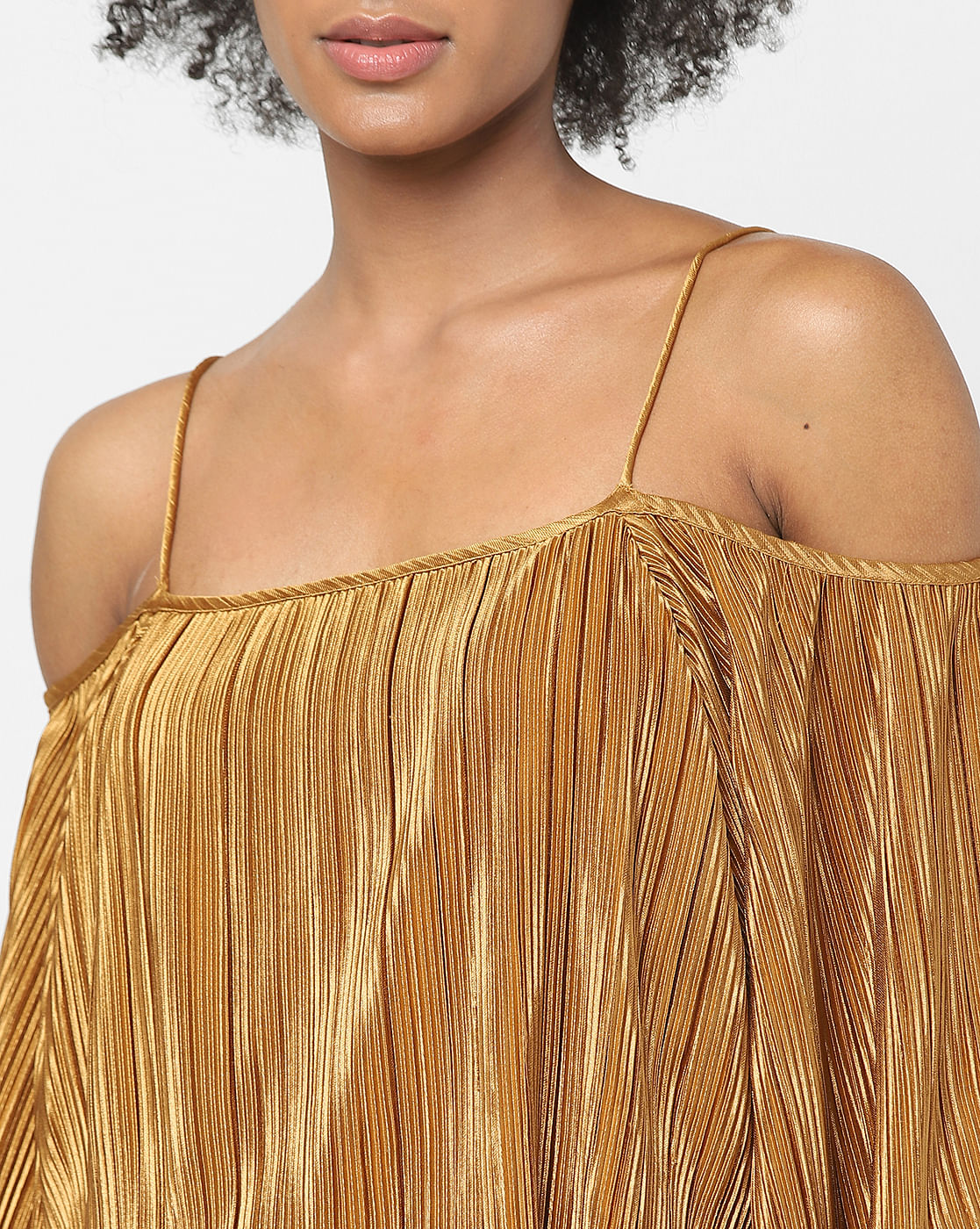 Brown Pleated Jumpsuit