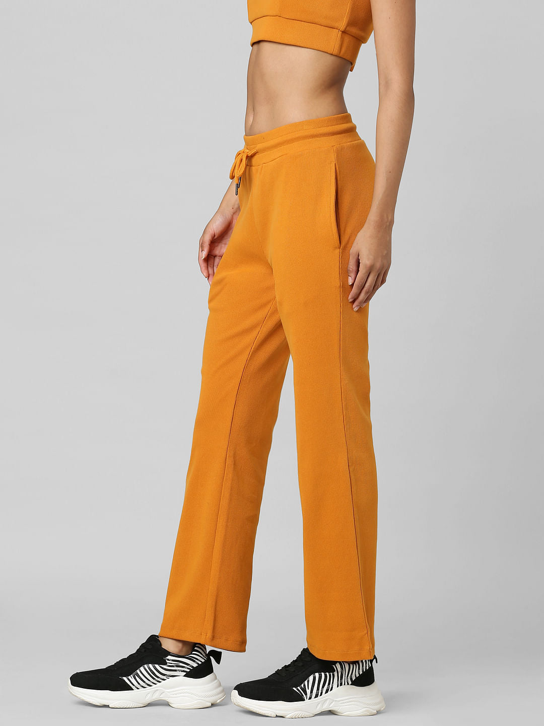 Mustard High Rise Co-Ord Flared Pants