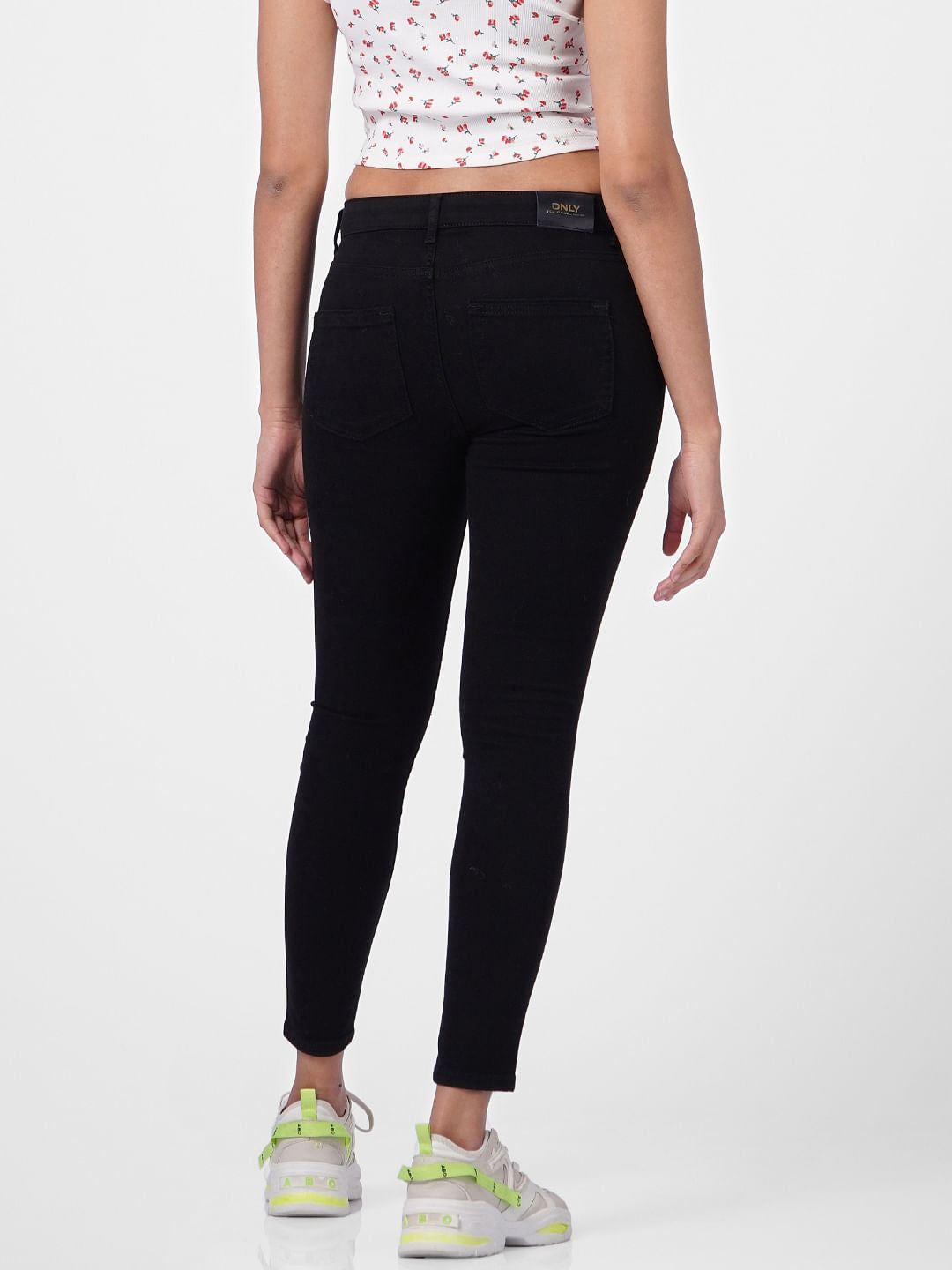 Black Mid Rise Skinny Jeans