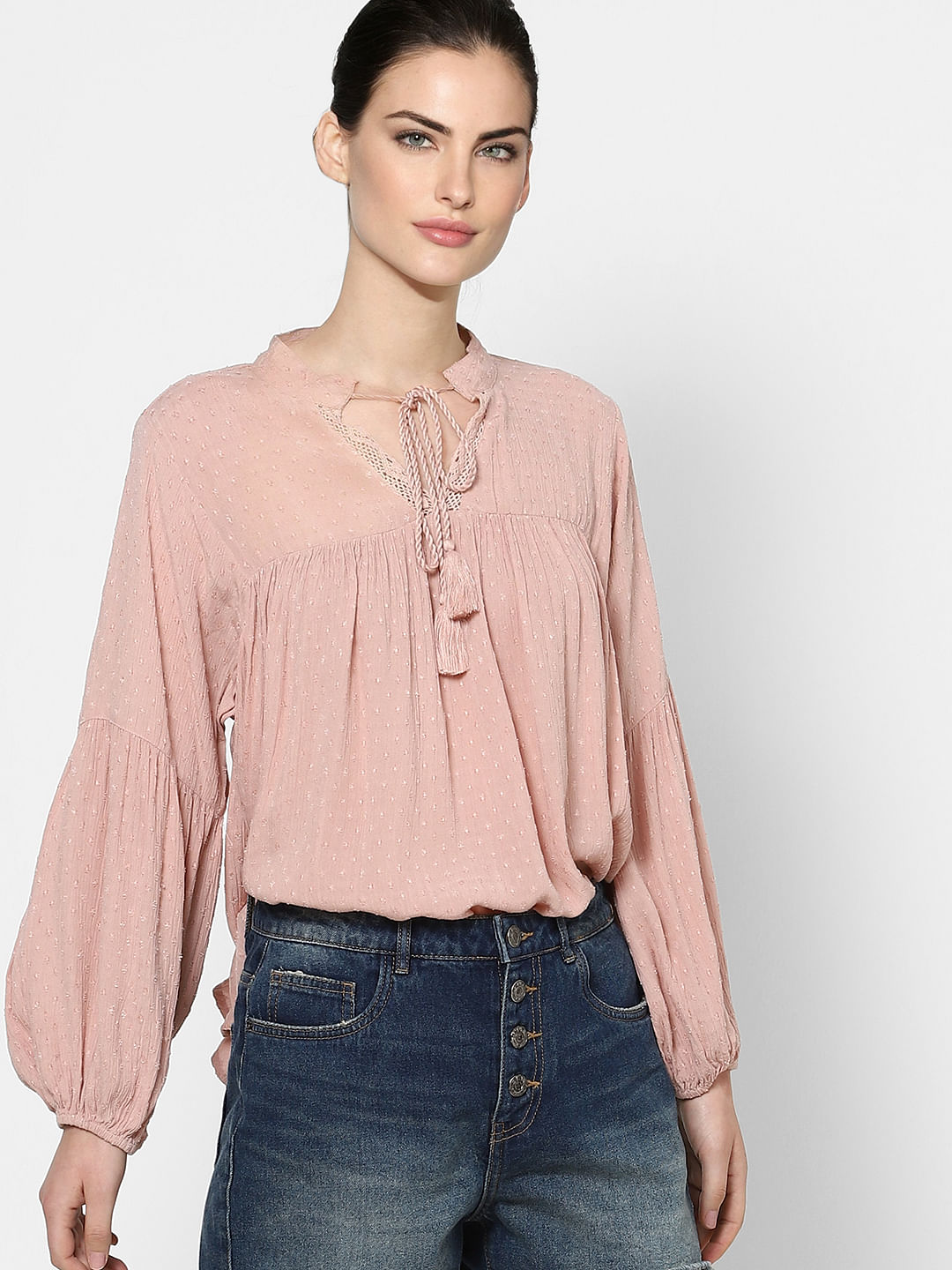 Pink Dobby Top