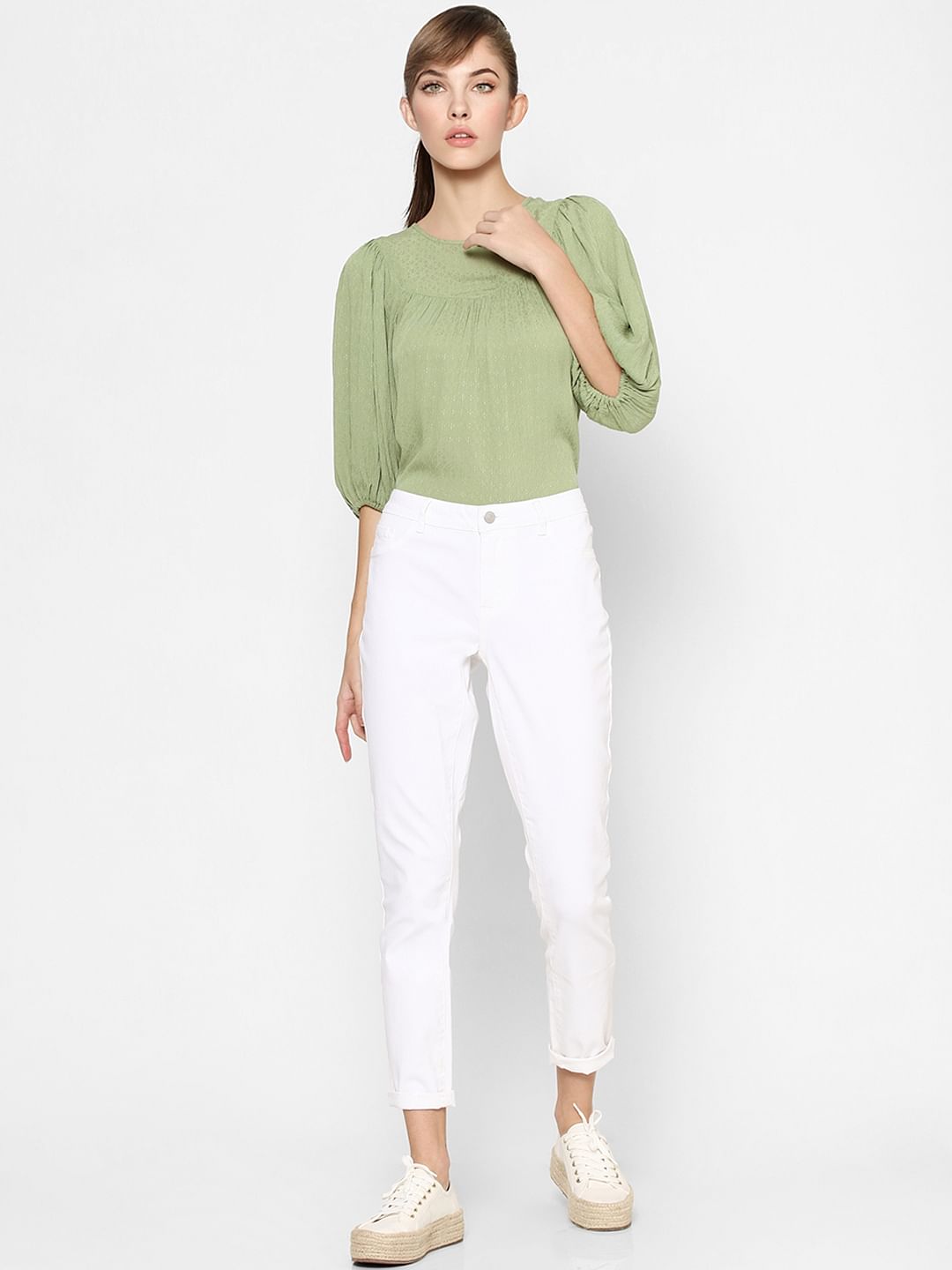 Green Textured Top