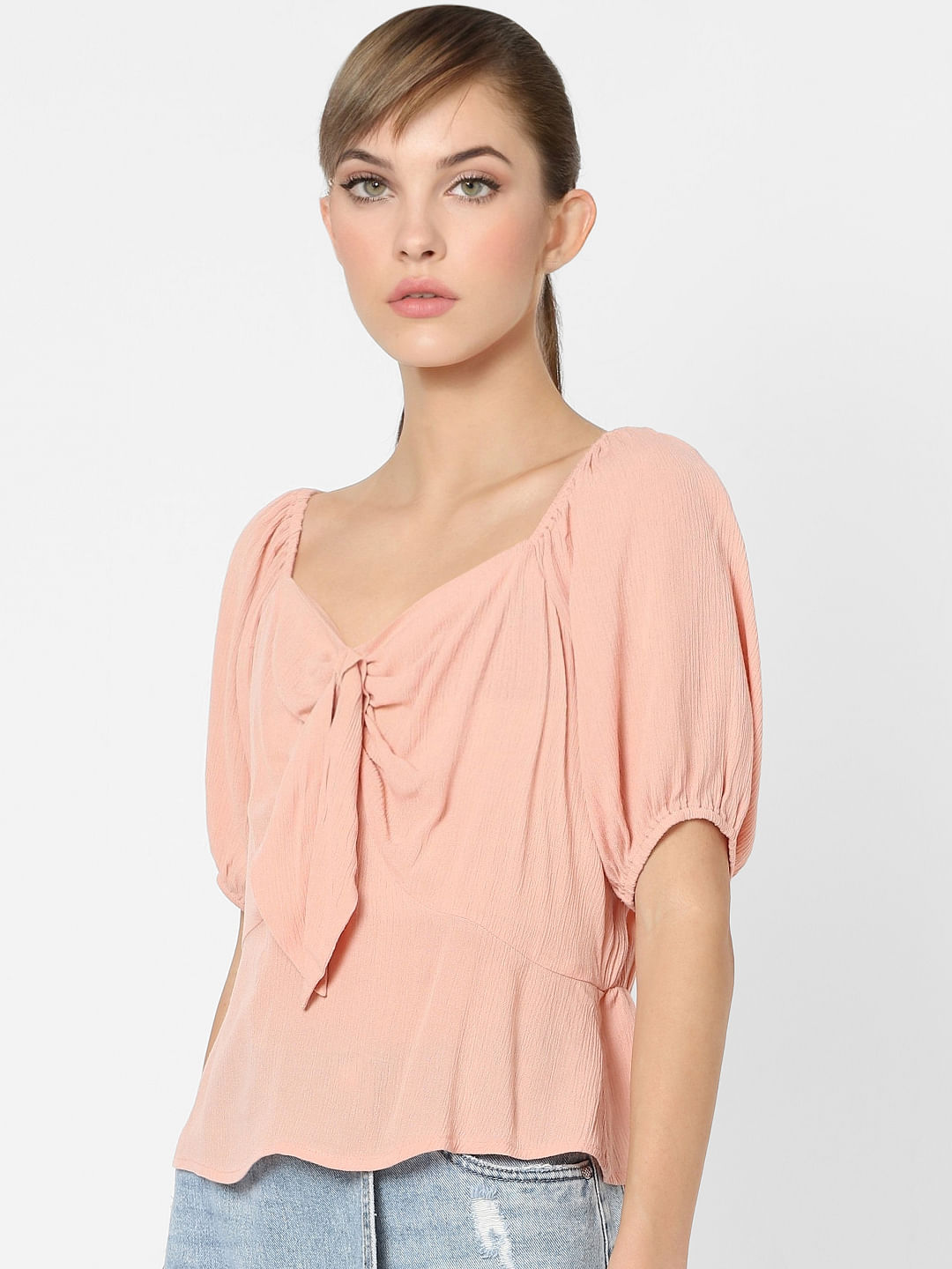 Pink Bow Detail Top