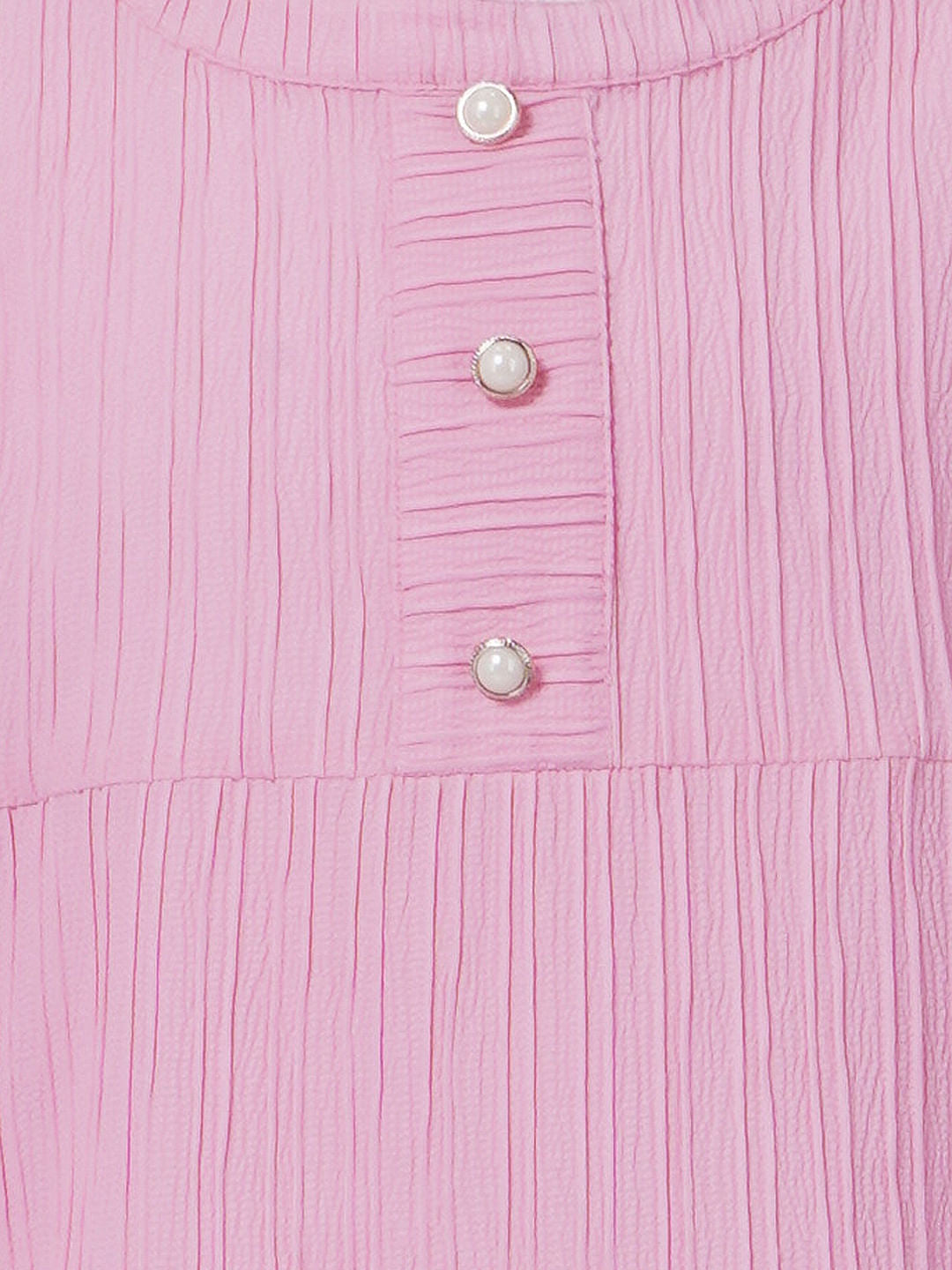 Girls Pink Textured Dress