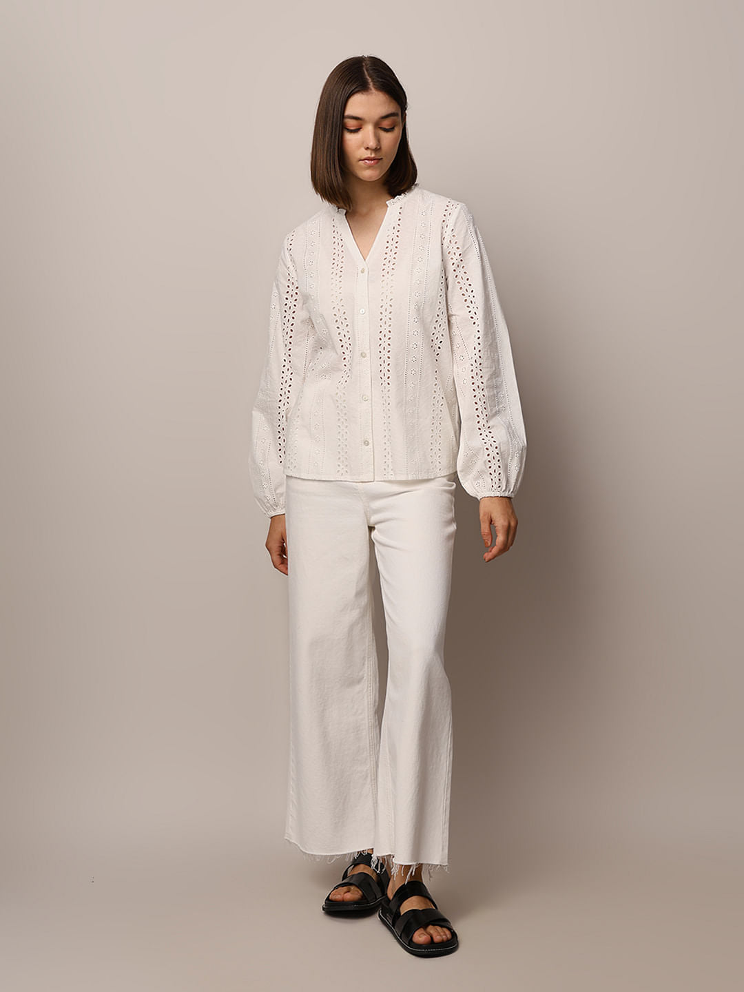 White Embroidered Shirt