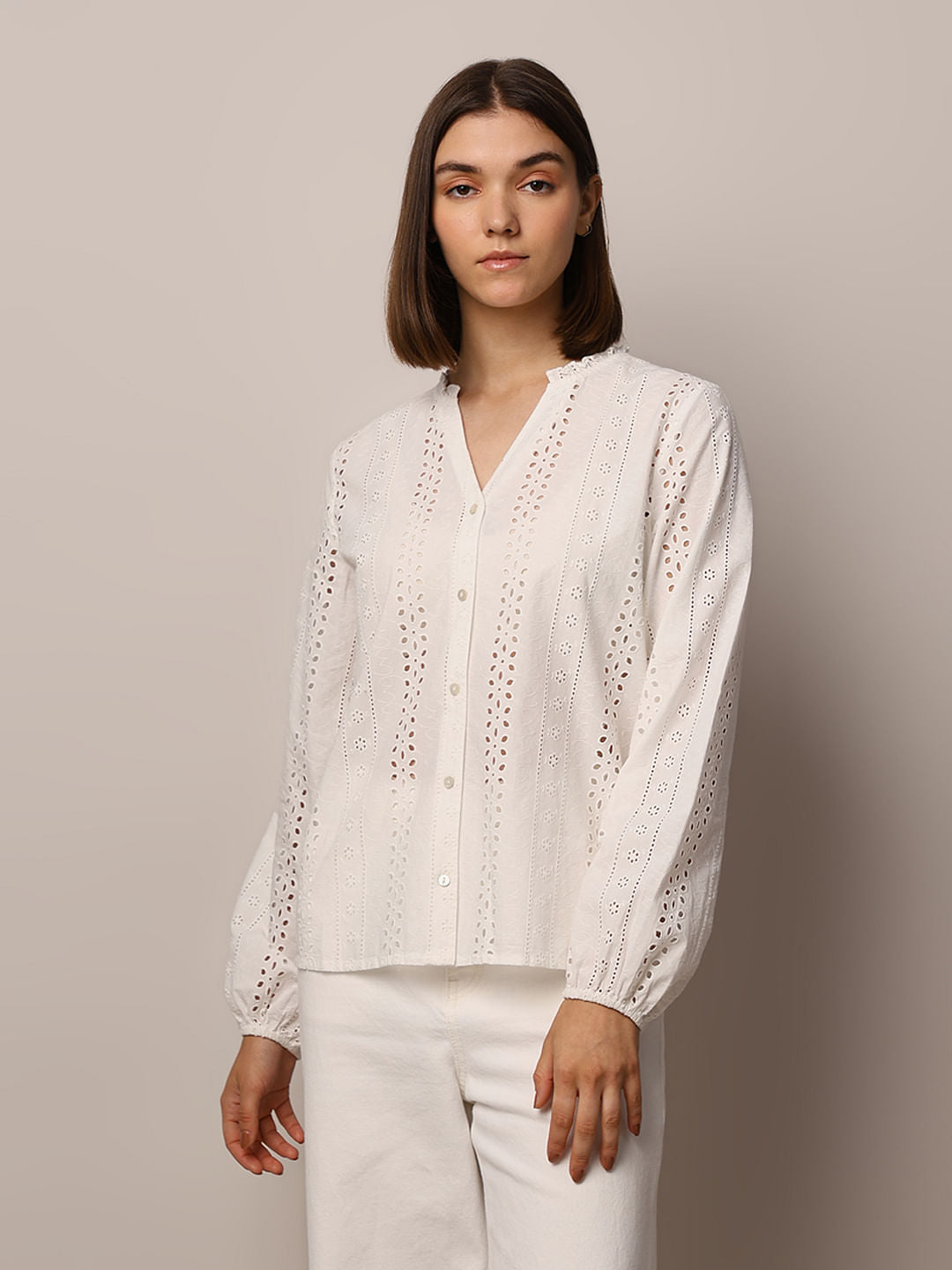 White Embroidered Shirt