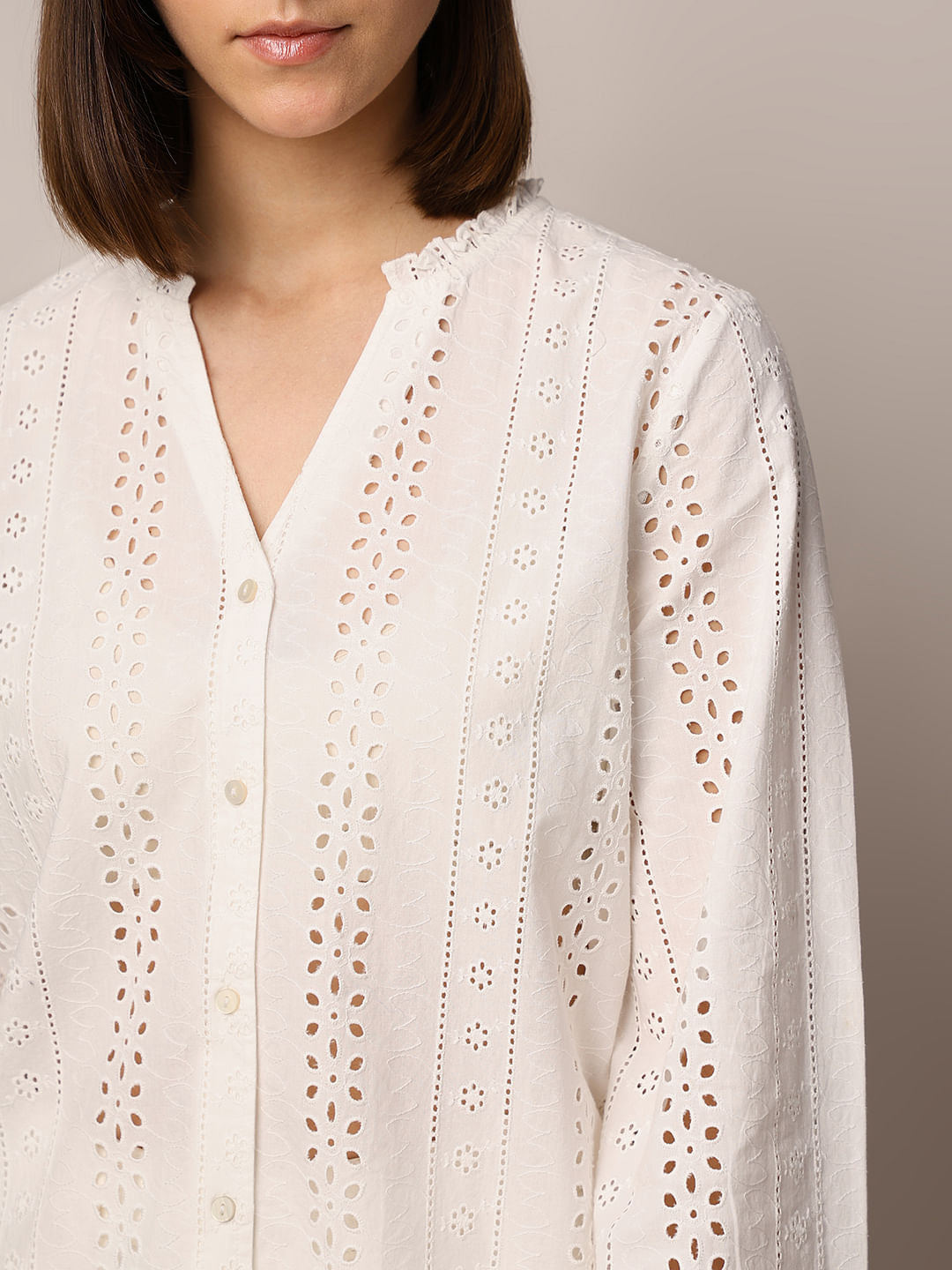 White Embroidered Shirt